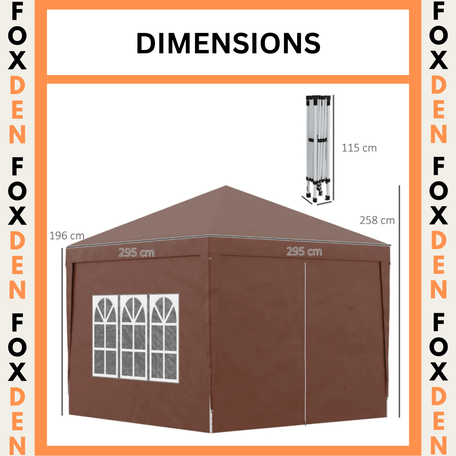 3x3 m Pop Up Garden Gazebo with Sides Party Tent Canopy Marquee Hot Tub Roof Bag - Home and Garden Furniture Shop - rustic - furniture