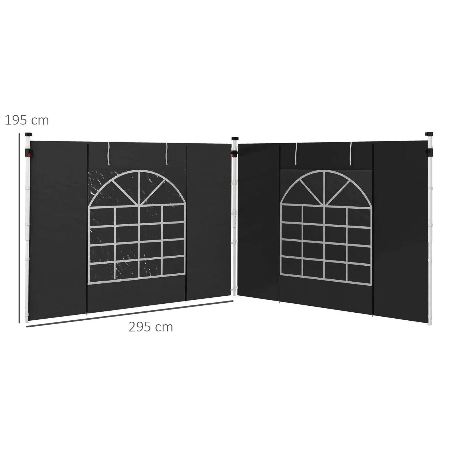 3x3m 3x6m Pop Up Gazebo Side Panels Replacement 2 Pack Black Replacement Walls - Home and Garden Furniture Shop - rustic - furniture
