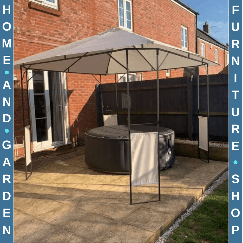 3x3m Garden Gazebo Party Tent Outdoor Pavilion with Canopy Awning Shelter White - Home and Garden Furniture Shop - rustic - furniture