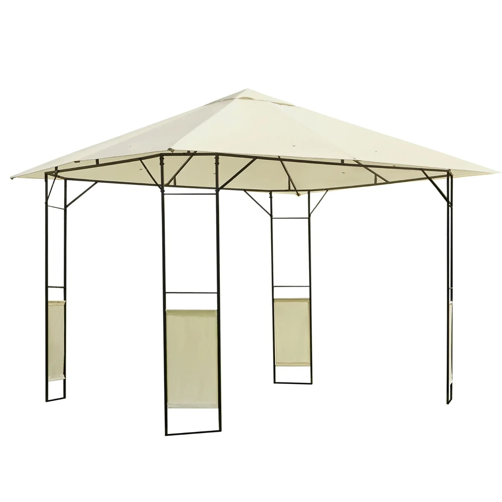 3x3m Garden Gazebo Party Tent Outdoor Pavilion with Canopy Awning Shelter White - Home and Garden Furniture Shop - rustic - furniture
