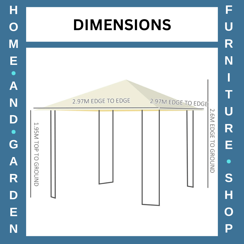 3x3m Garden Gazebo Party Tent Outdoor Pavilion with Canopy Awning Shelter White - Home and Garden Furniture Shop - rustic - furniture