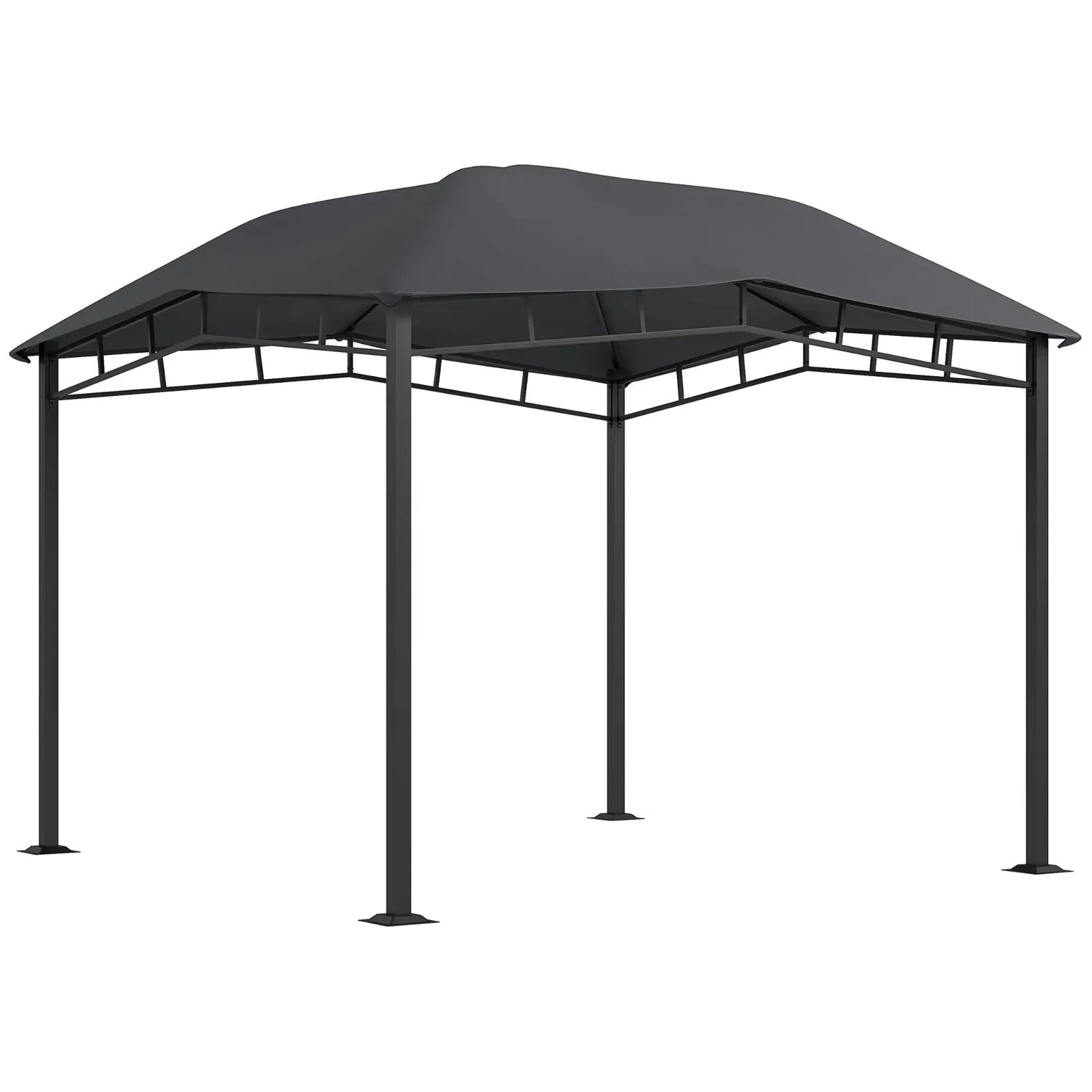 3x3(m) Outdoor Patio Gazebo Metal Garden Pavilion Canopy Tent Steel Frame Grey - Home and Garden Furniture Shop - rustic - furniture