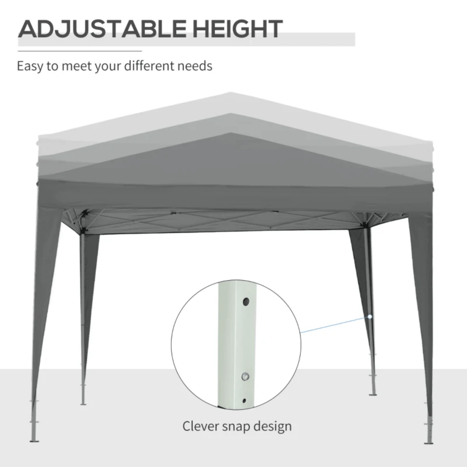 3x3m Pop Up Gazebo with Sides Party Tent Canopy Garden Hot Tub Roof Shelter Grey - Home and Garden Furniture Shop - #rustic - furniture#