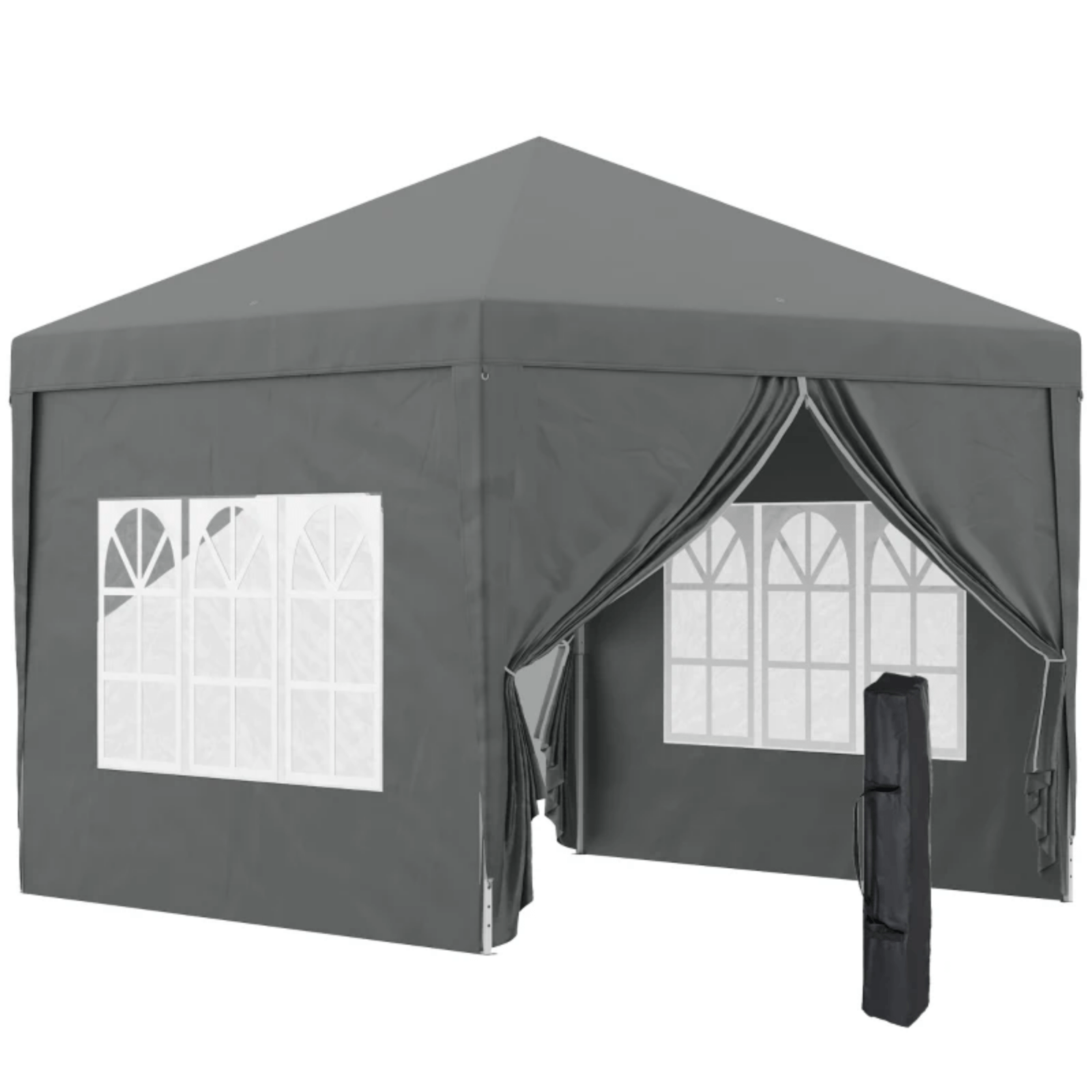 3x3m Pop Up Gazebo with Sides Party Tent Canopy Garden Hot Tub Roof Shelter Grey - Home and Garden Furniture Shop - #rustic - furniture#