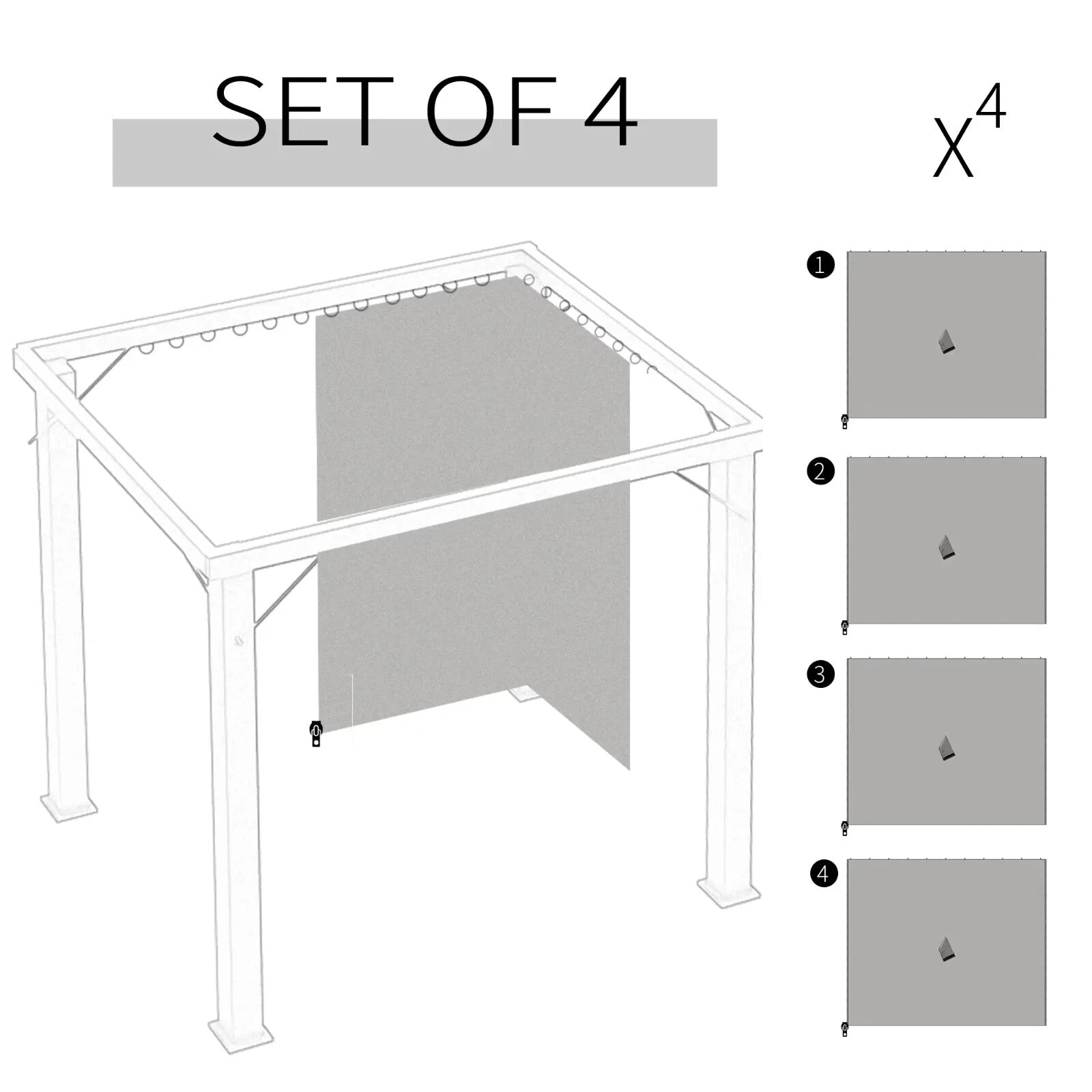 3x3m Universal Gazebo Sidewall Set with 4 Panels & Hooks for Pergola & Cabana - Home and Garden Furniture Shop - rustic - furniture