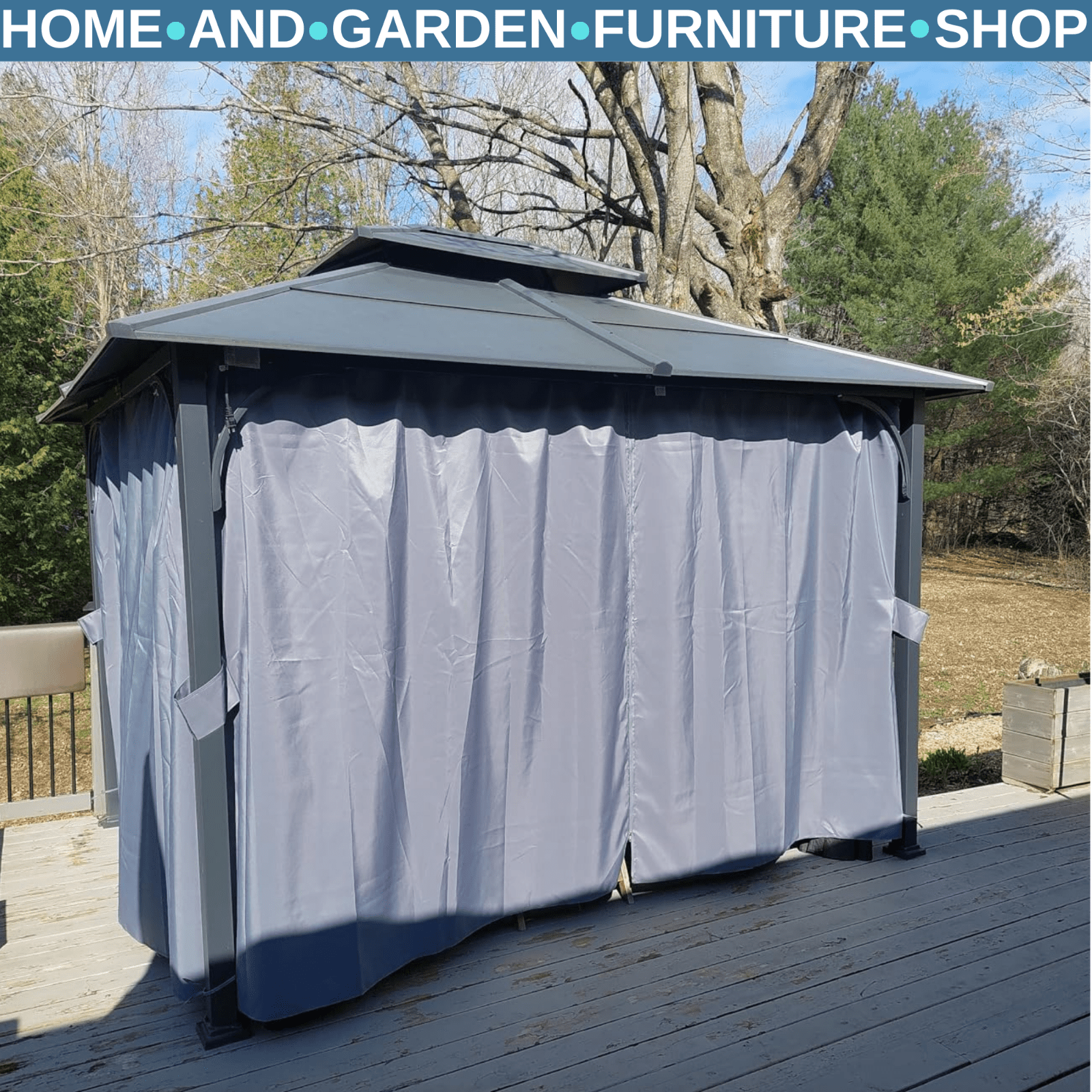 3x3m Universal Gazebo Sidewall Set with 4 Panels & Hooks for Pergola & Cabana - Home and Garden Furniture Shop - rustic - furniture