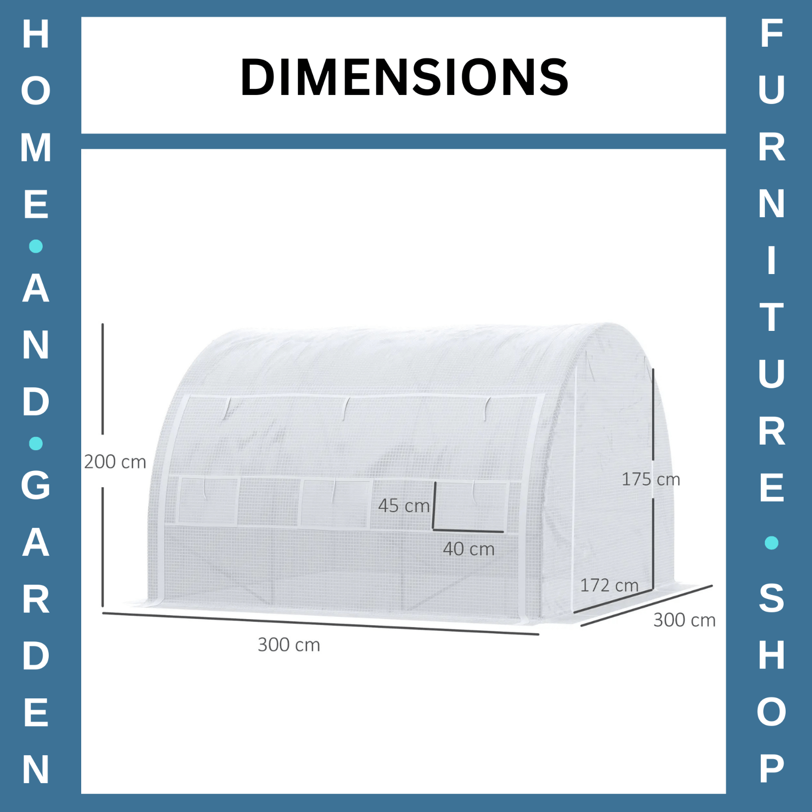 3x3x2 m Walk - In Polytunnel Greenhouse with Reinforced Cover & Zipped Door White - Home and Garden Furniture Shop - rustic - furniture