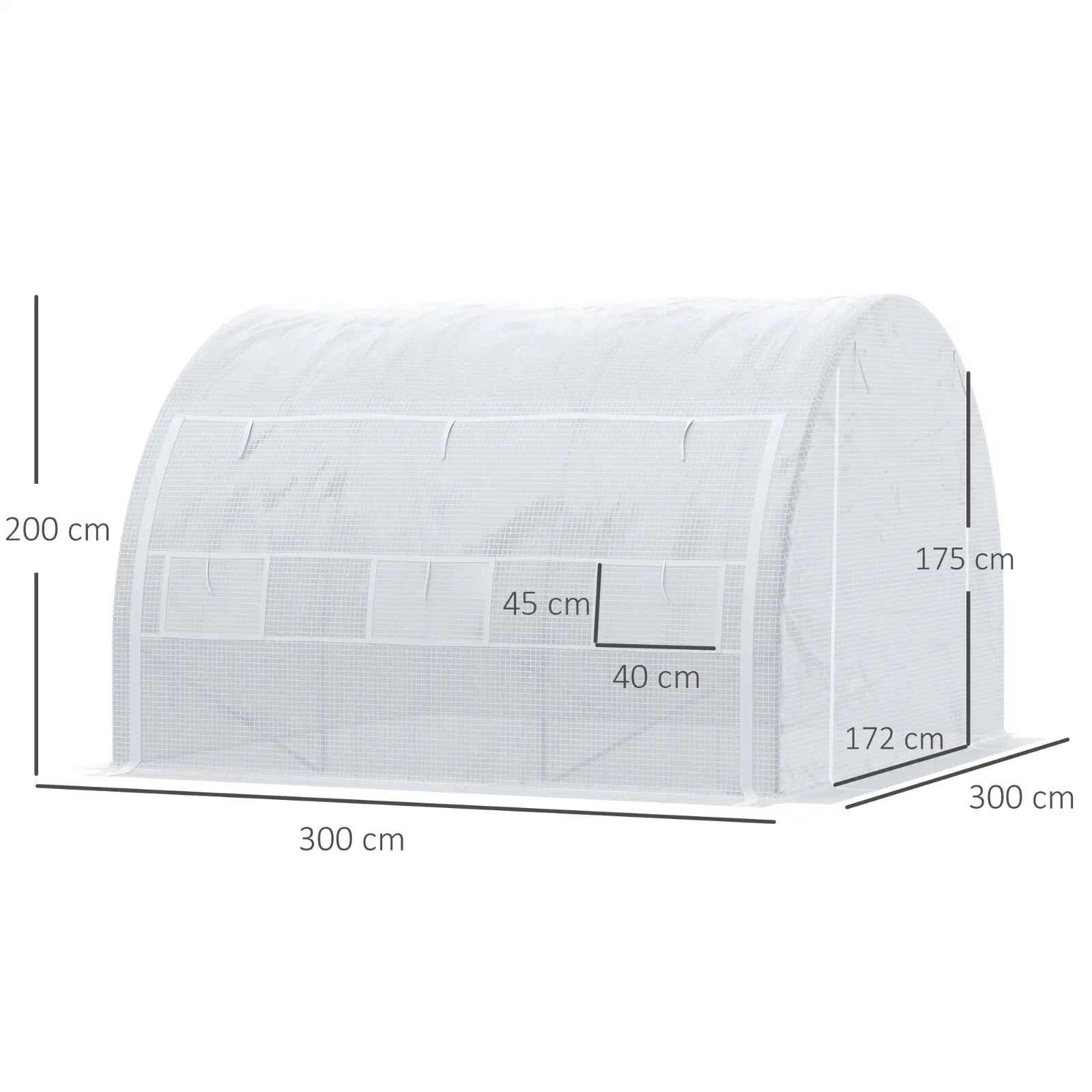 3x3x2 m Walk - In Polytunnel Greenhouse with Reinforced Cover & Zipped Door White - Home and Garden Furniture Shop - rustic - furniture