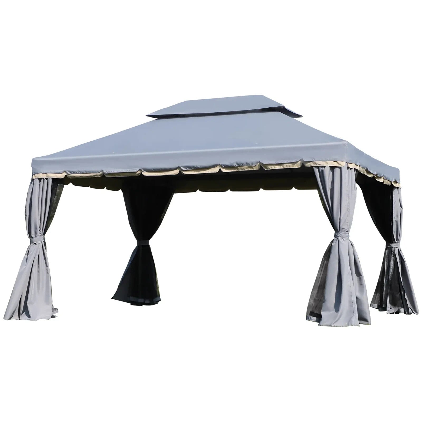 3x4m Aluminium Garden Gazebo Marquee Canopy Tent Netting Patio Party Pavilion - Home and Garden Furniture Shop - rustic - furniture