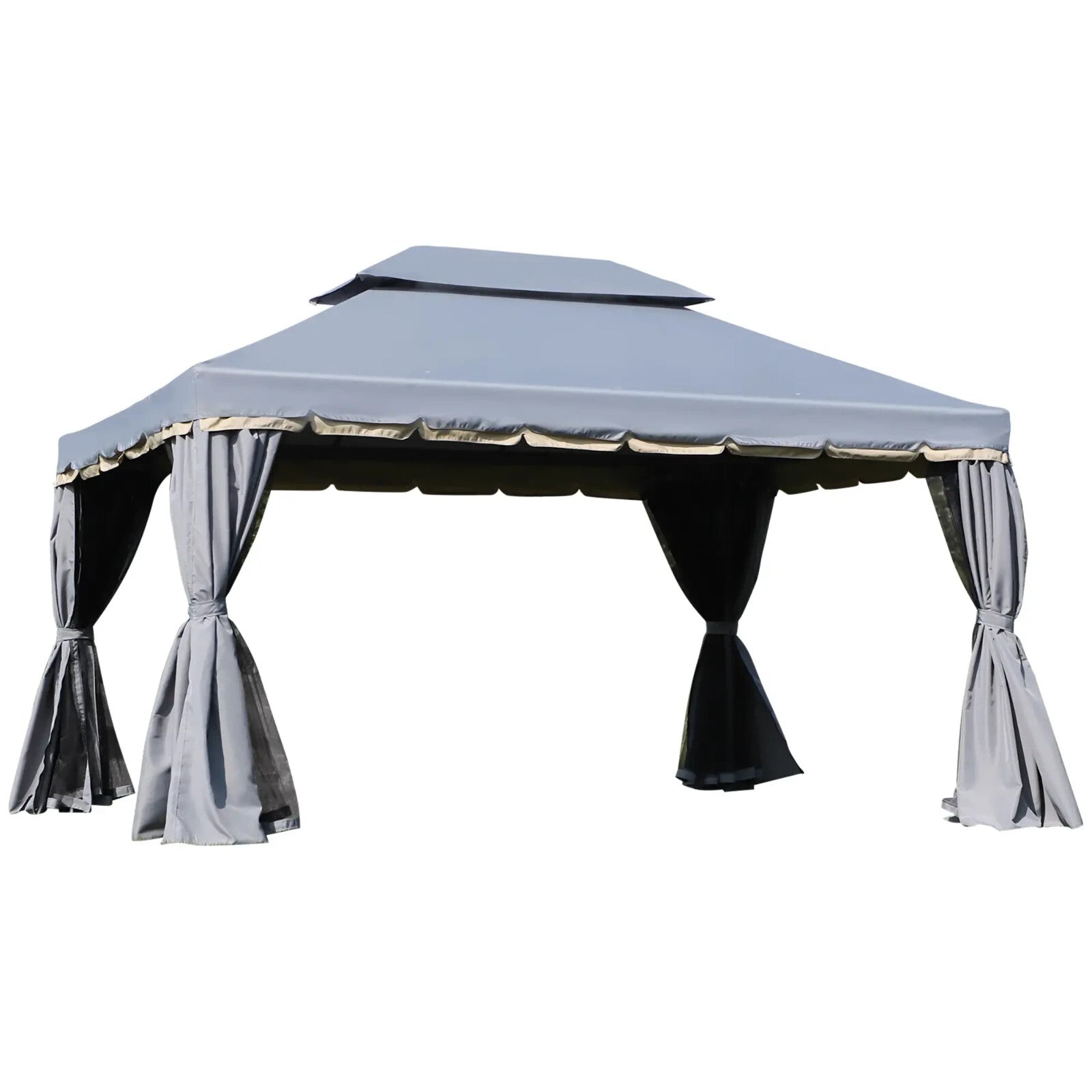 3x4m Aluminium Garden Gazebo Marquee Canopy Tent Netting Patio Party Pavilion - Home and Garden Furniture Shop - rustic - furniture