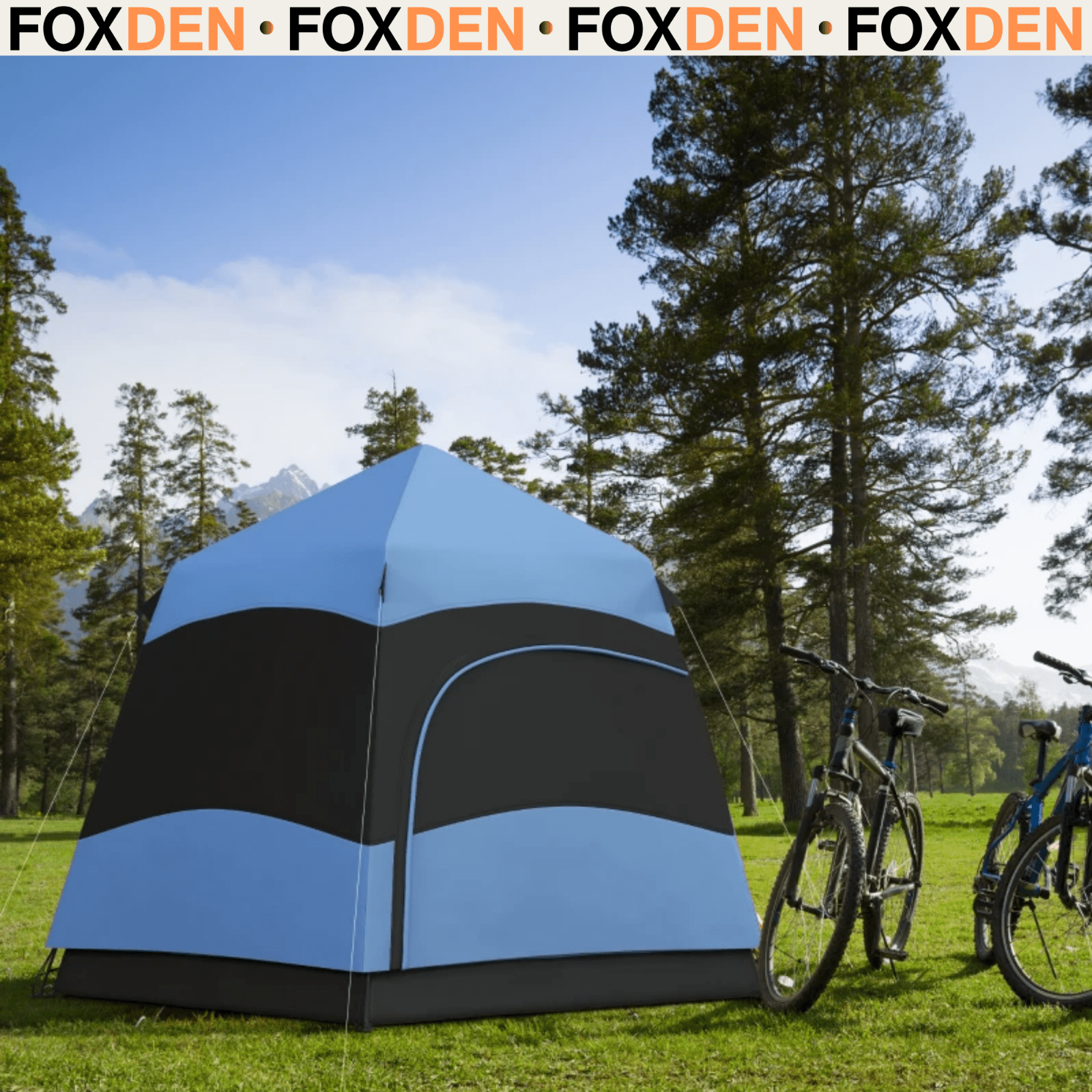 4 6 Man Camping Tent Lift Up Waterproof Ventilation Mesh Windows Blue Air FOXDEN - Home and Garden Furniture Shop - rustic - furniture