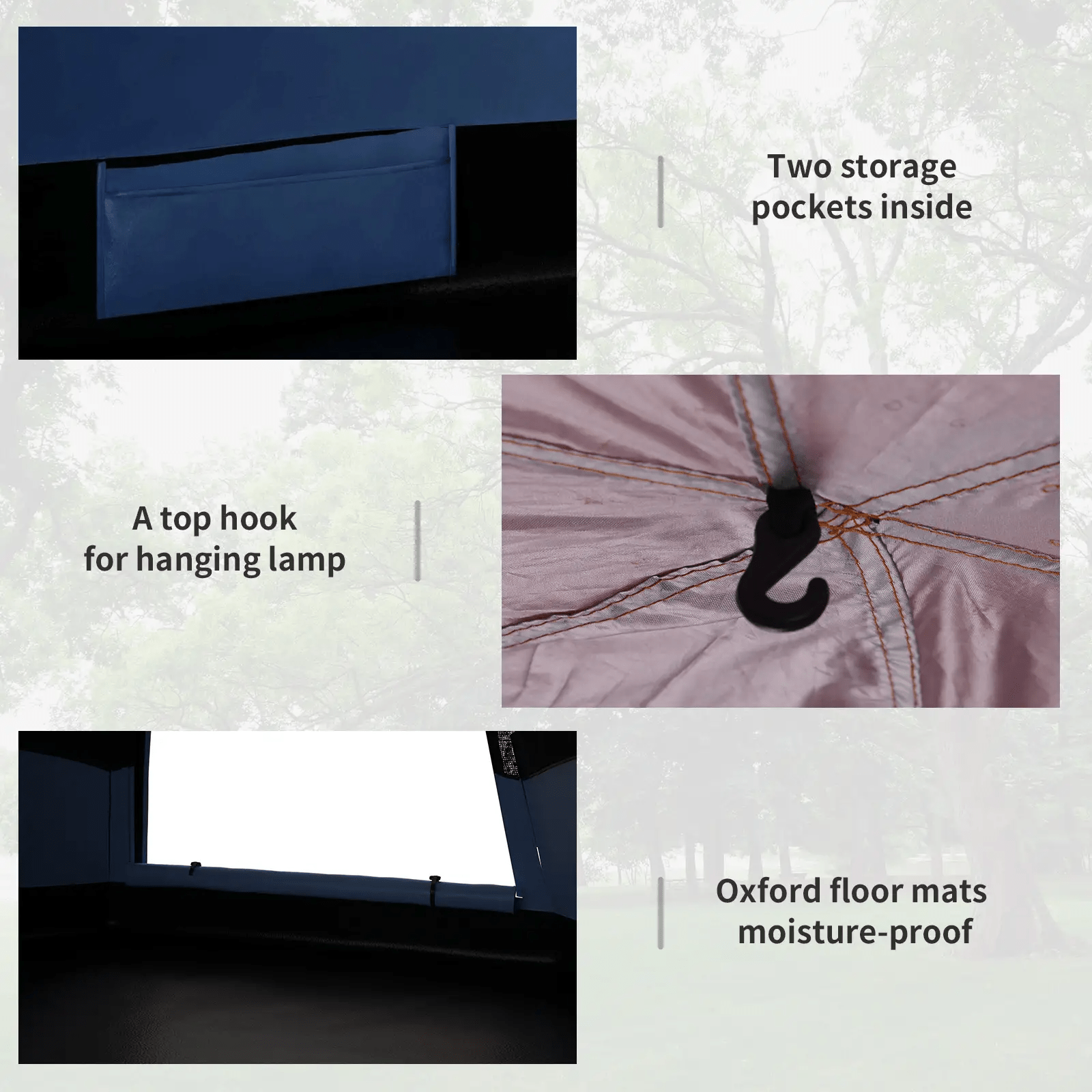 4 6 Man Camping Tent Lift Up Waterproof Ventilation Mesh Windows Blue Air FOXDEN - Home and Garden Furniture Shop - rustic - furniture