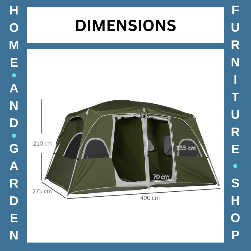 4 - 8 Person Family Camping Tent 2 Room Shelter w/ Mesh Windows for Hiking Outdoor - Home and Garden Furniture Shop - rustic - furniture