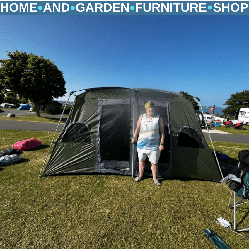 4 - 8 Person Family Camping Tent 2 Room Shelter w/ Mesh Windows for Hiking Outdoor - Home and Garden Furniture Shop - rustic - furniture