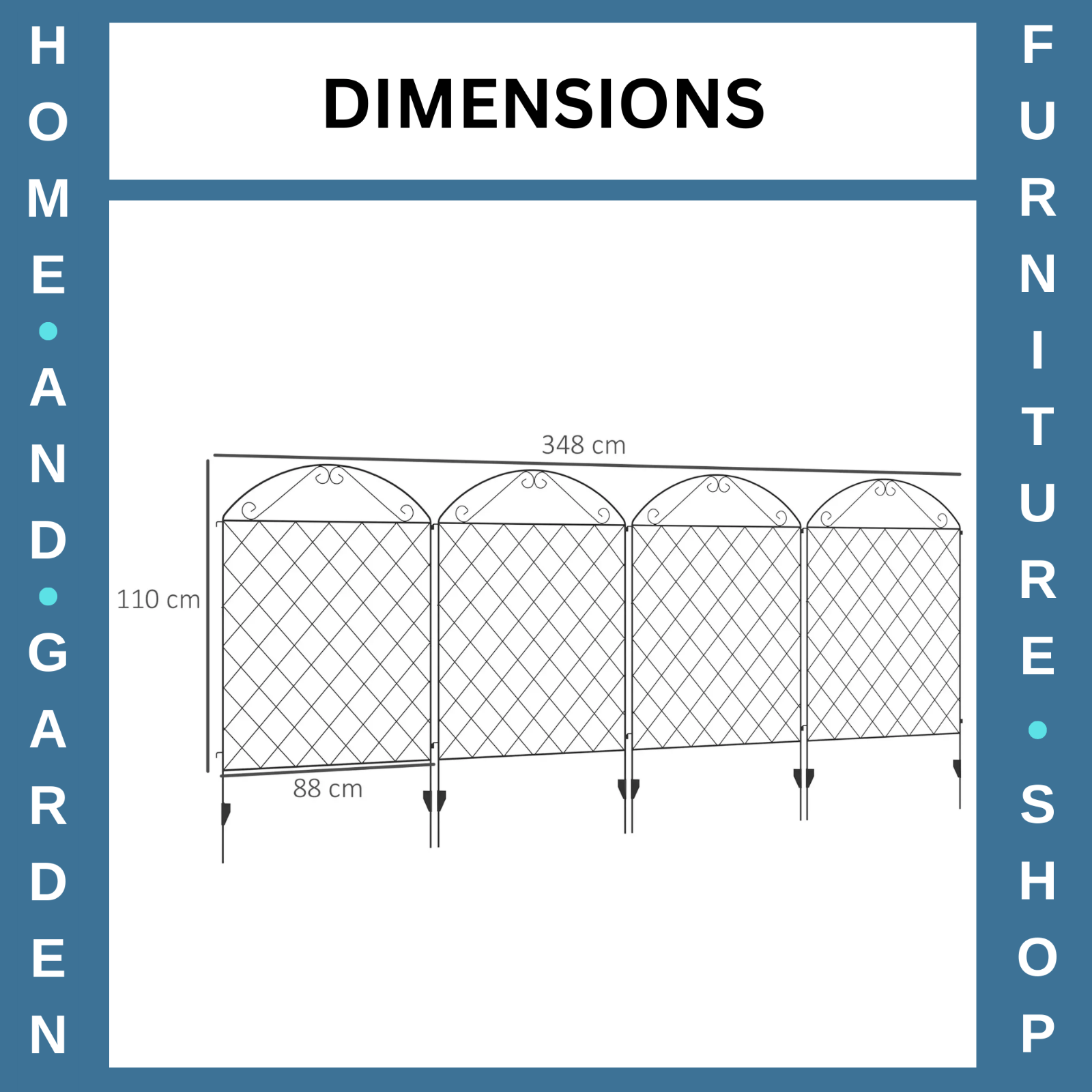 4 - Pcs Decorative Garden Fencing 43in x 11.5ft Rustproof Metal Wire Picket Fence - Home and Garden Furniture Shop - rustic - furniture