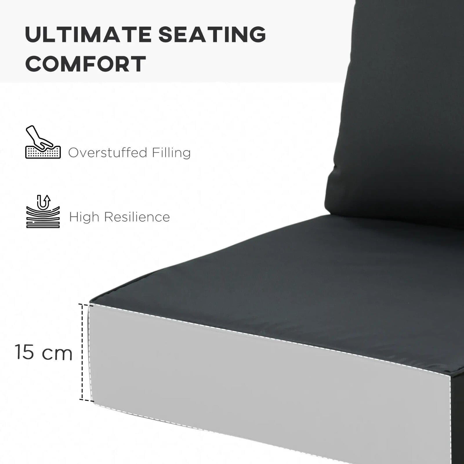 4 Pcs Outdoor Cushion Set Seat and Back Replacement for Patio Garden Chairs Set - Home and Garden Furniture Shop - rustic - furniture