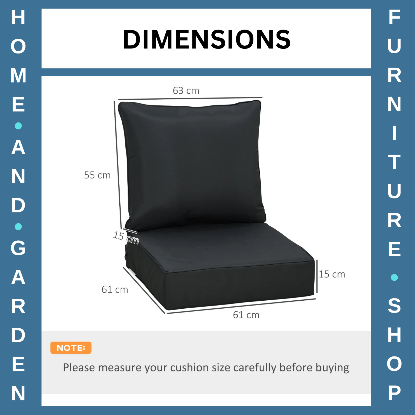 4 Pcs Outdoor Cushion Set Seat and Back Replacement for Patio Garden Chairs Set - Home and Garden Furniture Shop - rustic - furniture