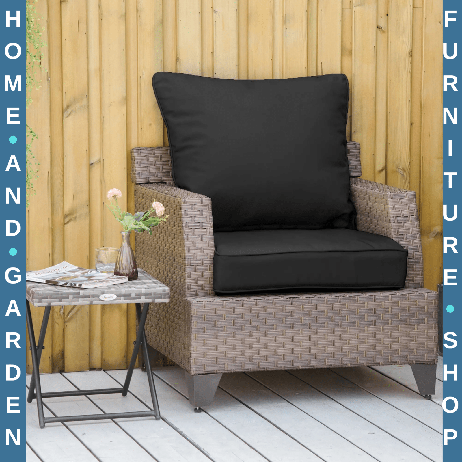 4 Pcs Outdoor Cushion Set Seat and Back Replacement for Patio Garden Chairs Set - Home and Garden Furniture Shop - rustic - furniture