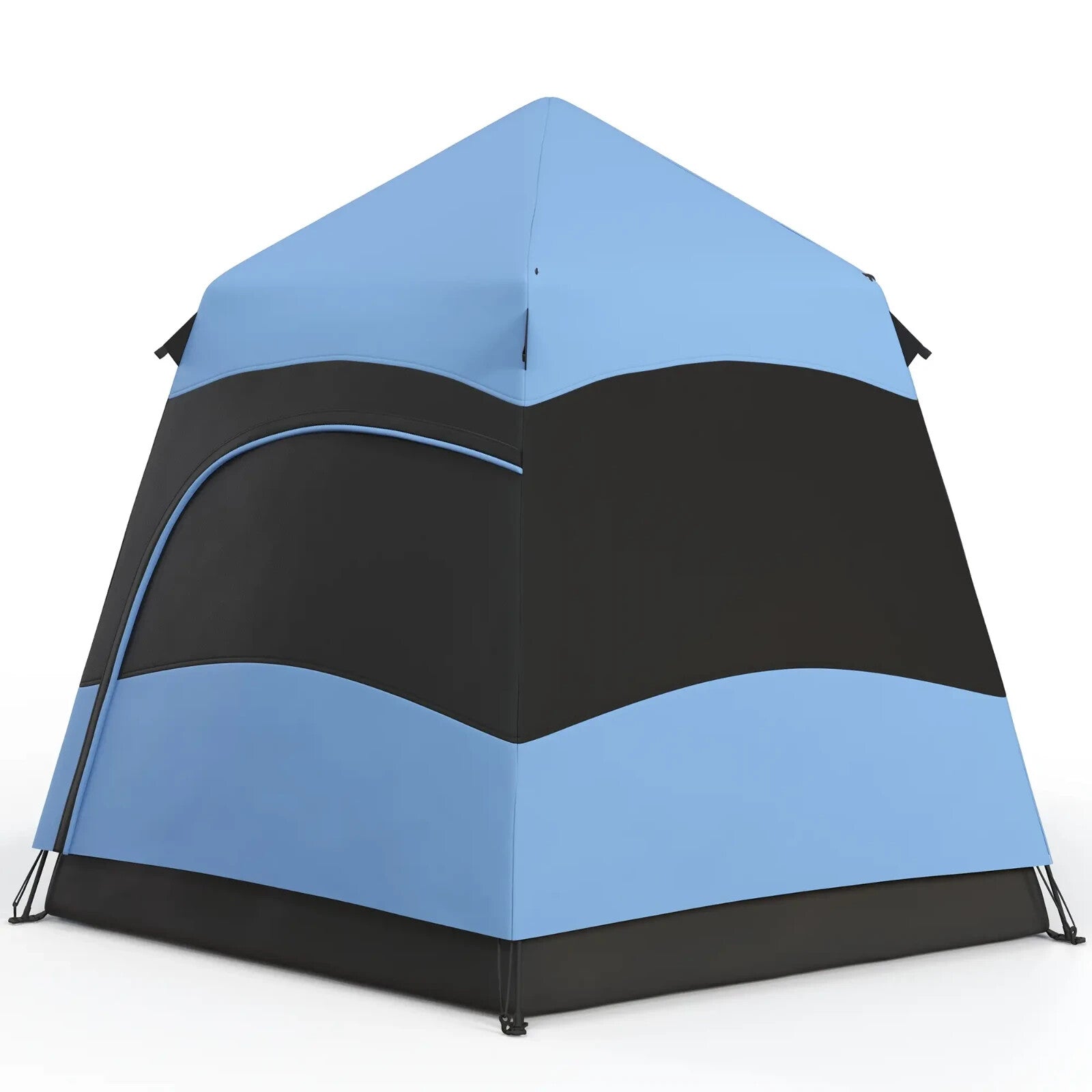 4 Person Hexagon Dome Tent Pop Up Camping Shelter with Rainfly and Welded Floor - Home and Garden Furniture Shop - rustic - furniture