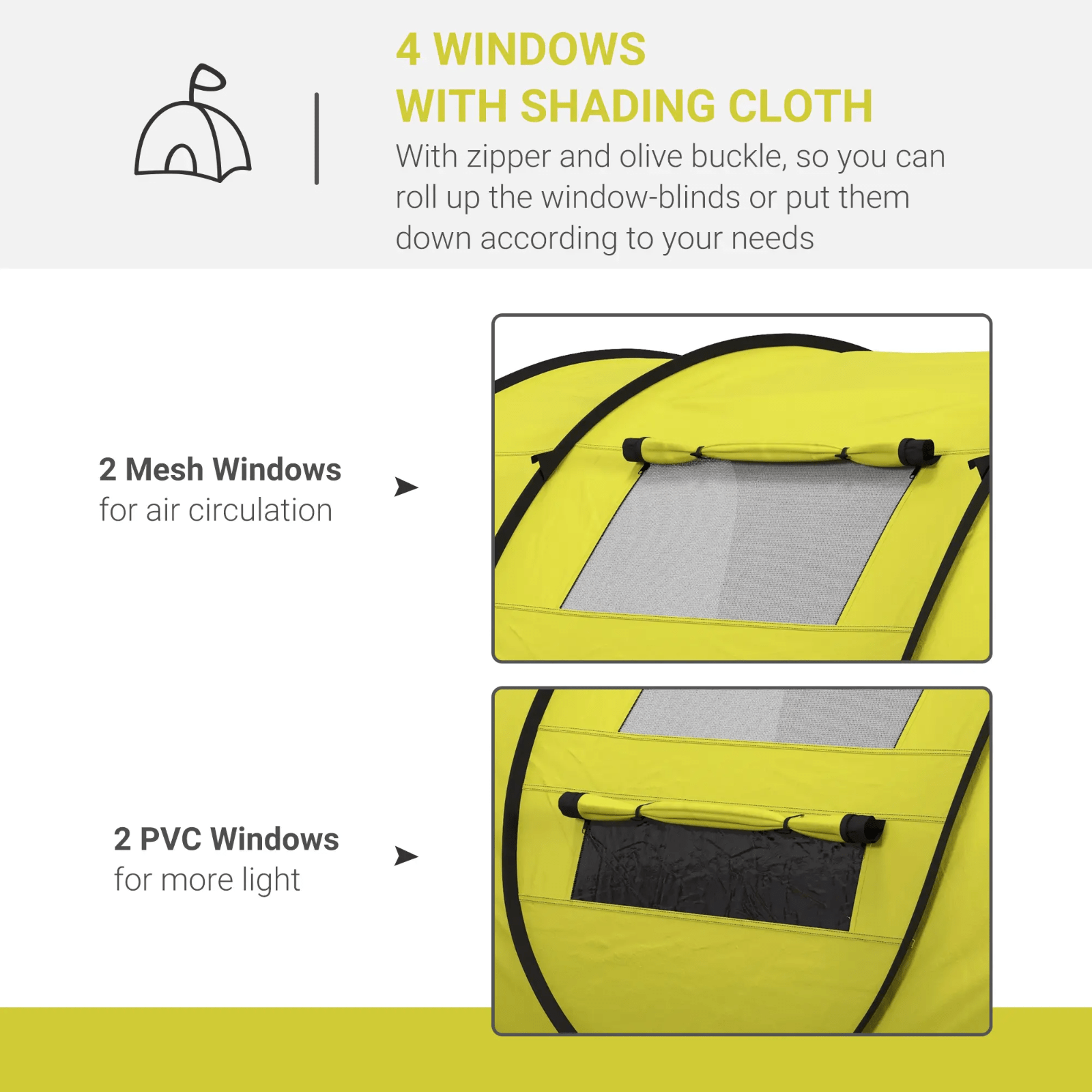 4 Person Pop Up Tent Family Camping Waterproof Groundsheet Lightweight FOXDEN - Home and Garden Furniture Shop - rustic - furniture