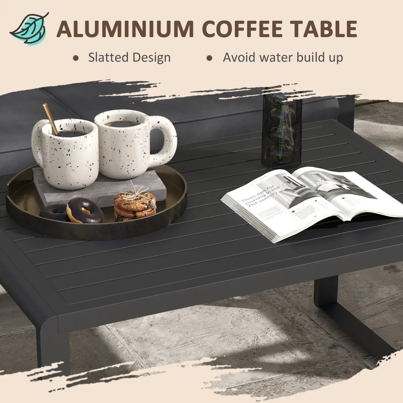 4 Piece Aluminium Garden Dining Set Outdoor Patio Furniture w/ Cushions Included - Home and Garden Furniture Shop - rustic - furniture