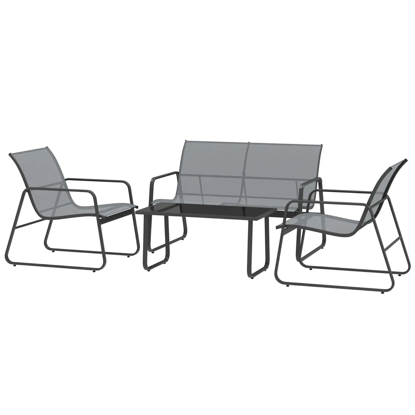 4 Piece Garden Furniture Set Outdoor Patio Sofa w/ Double Single Chairs & Table - Home and Garden Furniture Shop - #rustic - furniture#