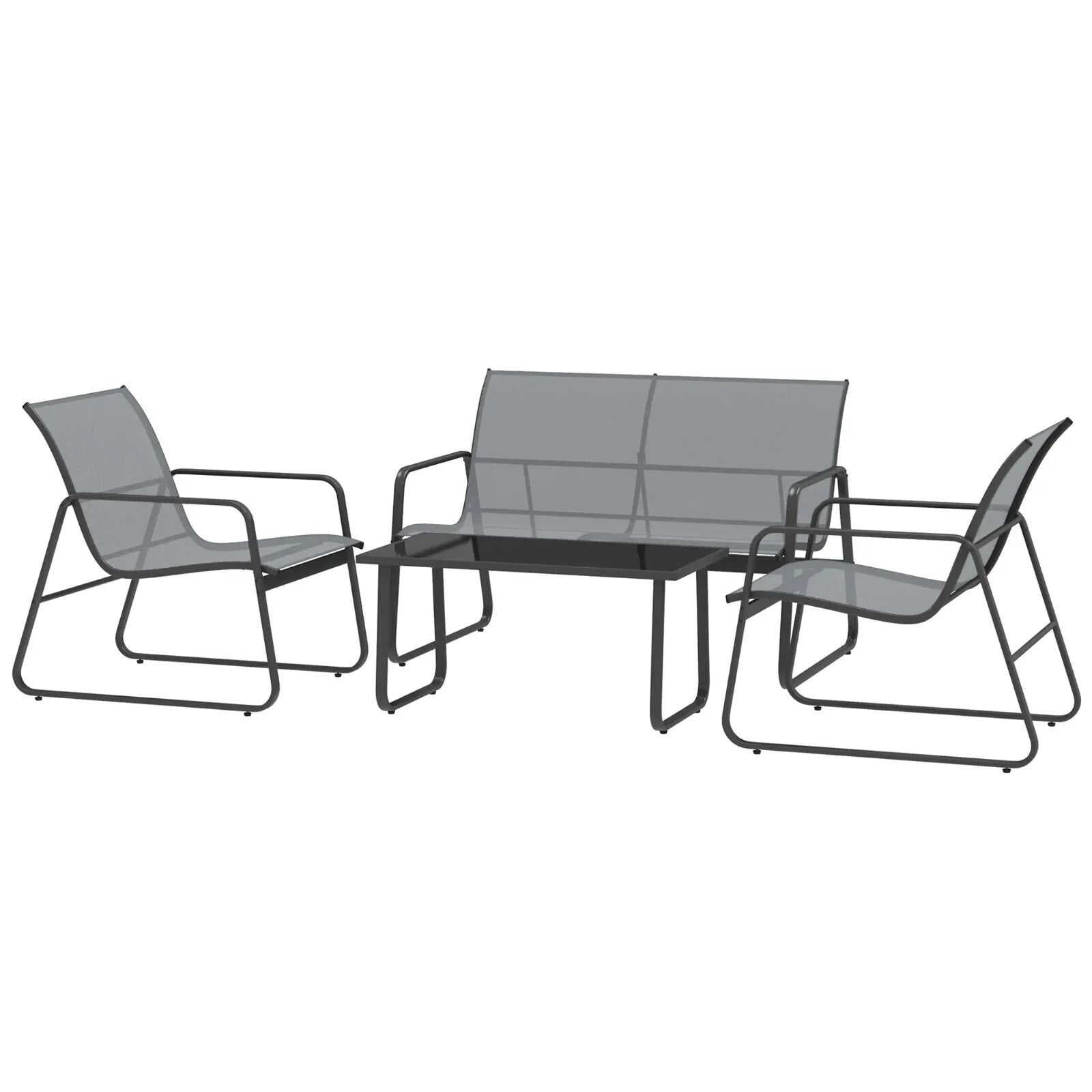 4 Piece Garden Furniture Set Outdoor Patio Sofa w/ Double Single Chairs & Table - Home and Garden Furniture Shop - rustic - furniture