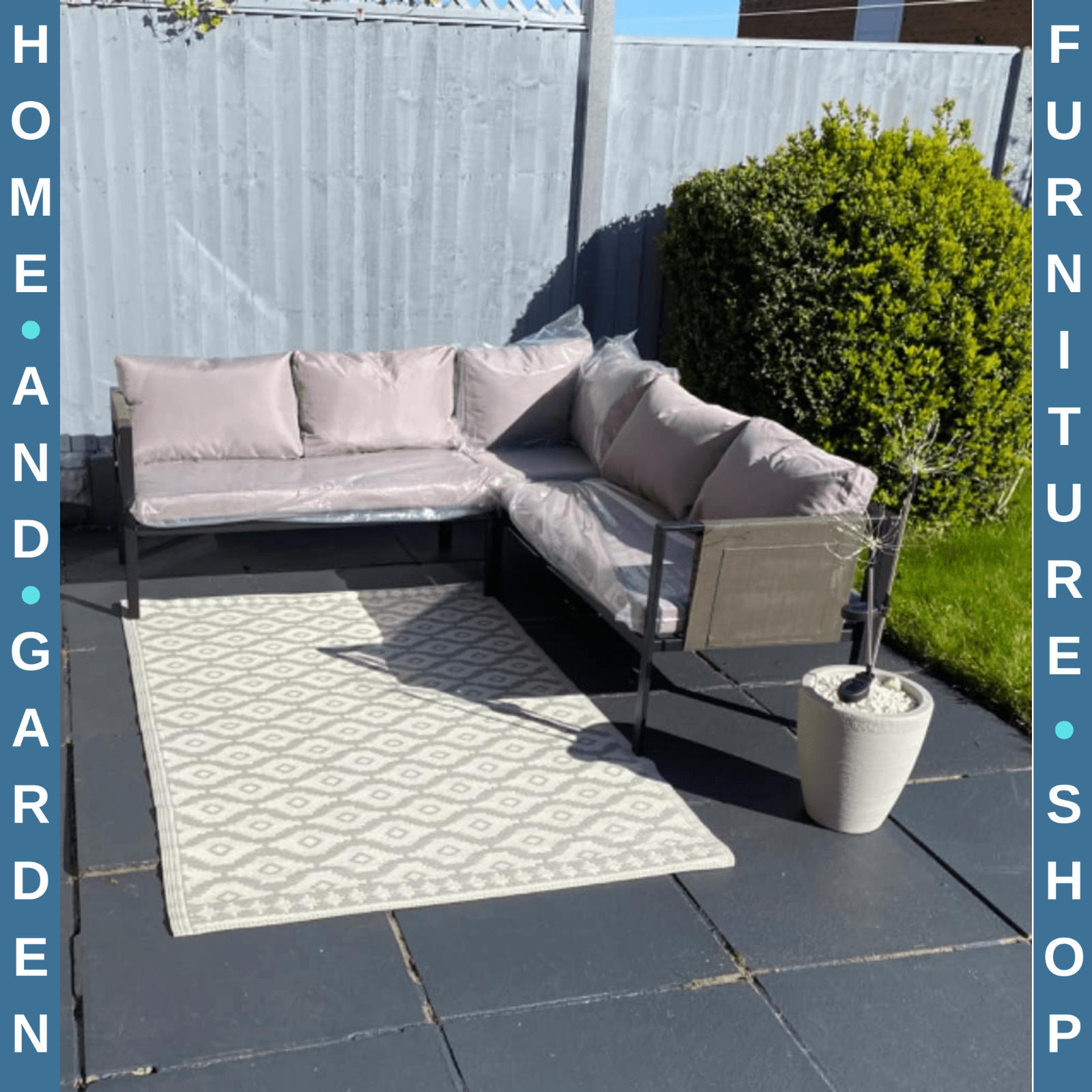 4 Piece Metal Garden Furniture Set with Mesh Chairs & Glass Coffee Table Grey - Home and Garden Furniture Shop - rustic - furniture