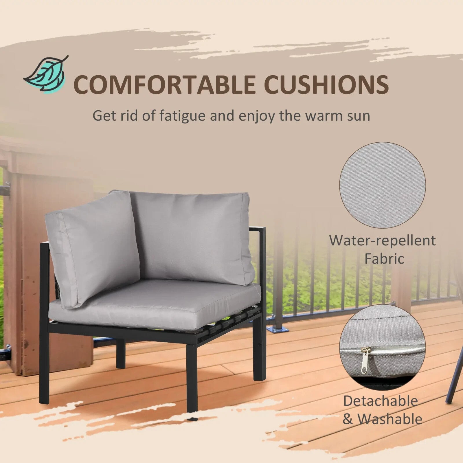 4 Piece Metal Garden Furniture Set with Mesh Chairs & Glass Coffee Table Grey - Home and Garden Furniture Shop - rustic - furniture