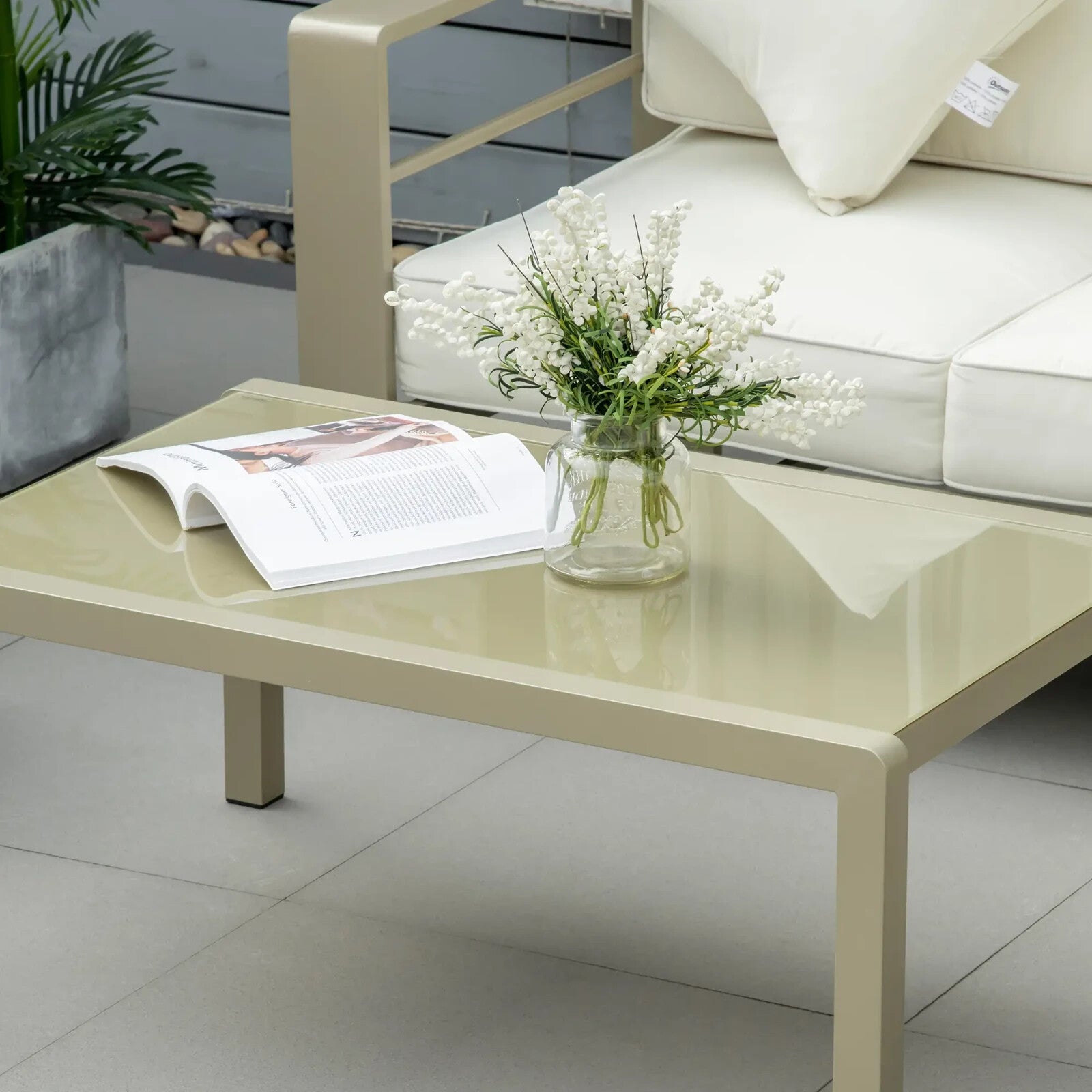 4 - Piece Outdoor Garden Furniture Set with Aluminium Frame and Cushioned Seats - Home and Garden Furniture Shop - rustic - furniture