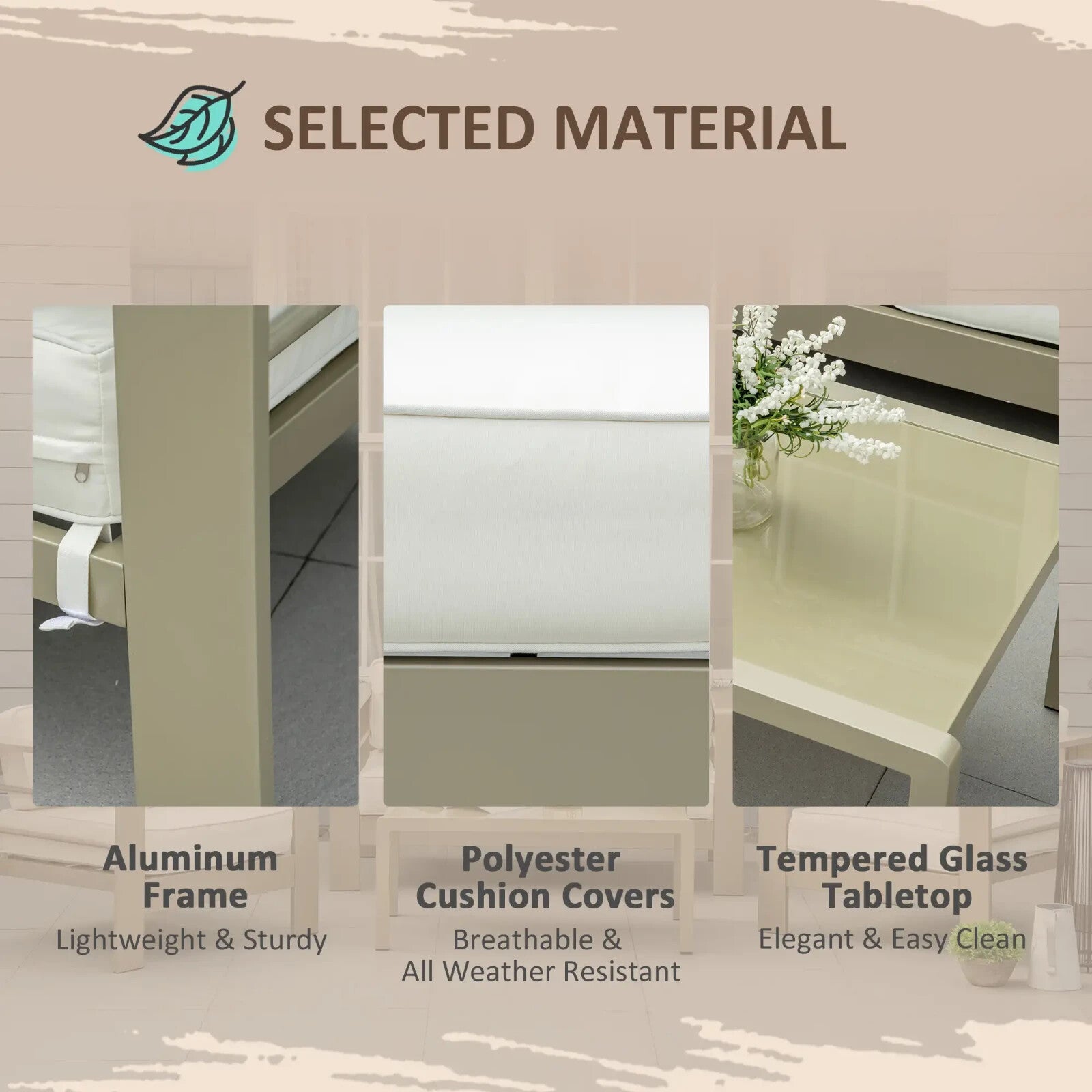 4 - Piece Outdoor Garden Furniture Set with Aluminium Frame and Cushioned Seats - Home and Garden Furniture Shop - rustic - furniture