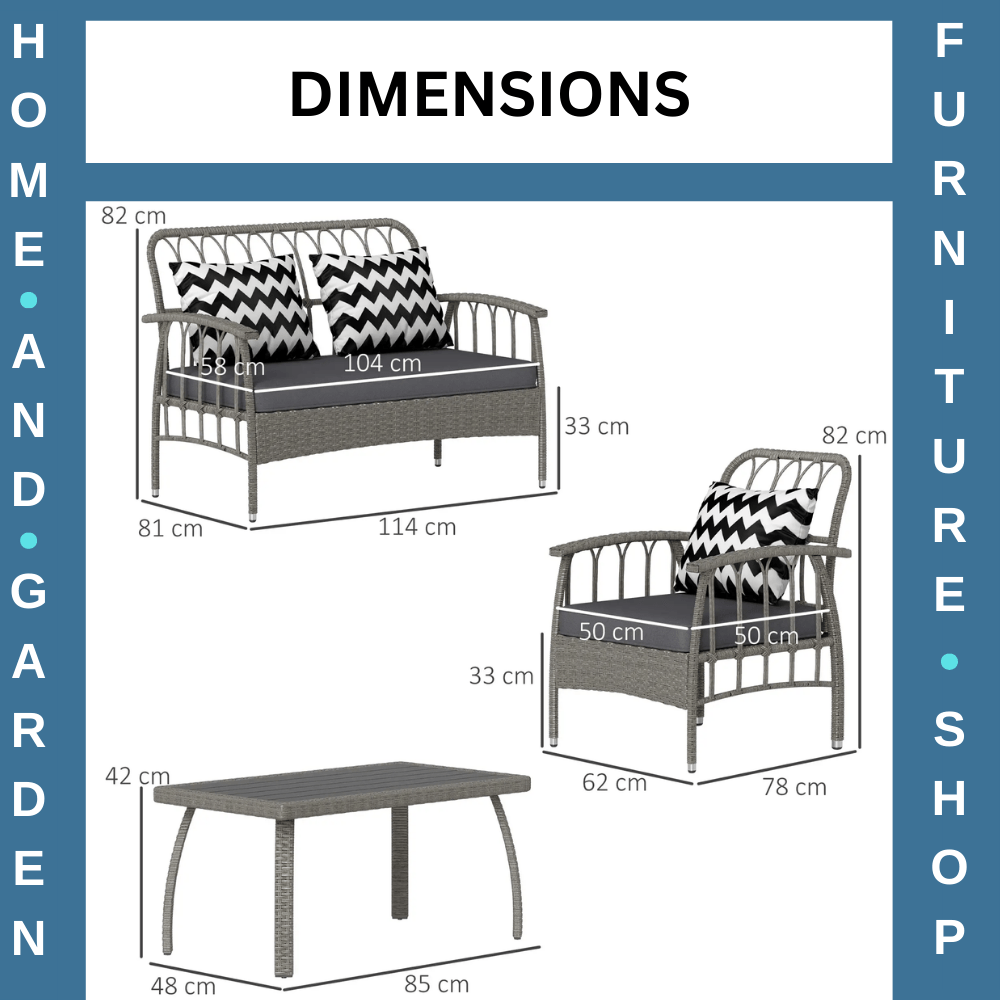 4 Piece Rattan Garden Furniture Set w/ Adjustable Back Loveseat & Outdoor Chairs - Home and Garden Furniture Shop - rustic - furniture