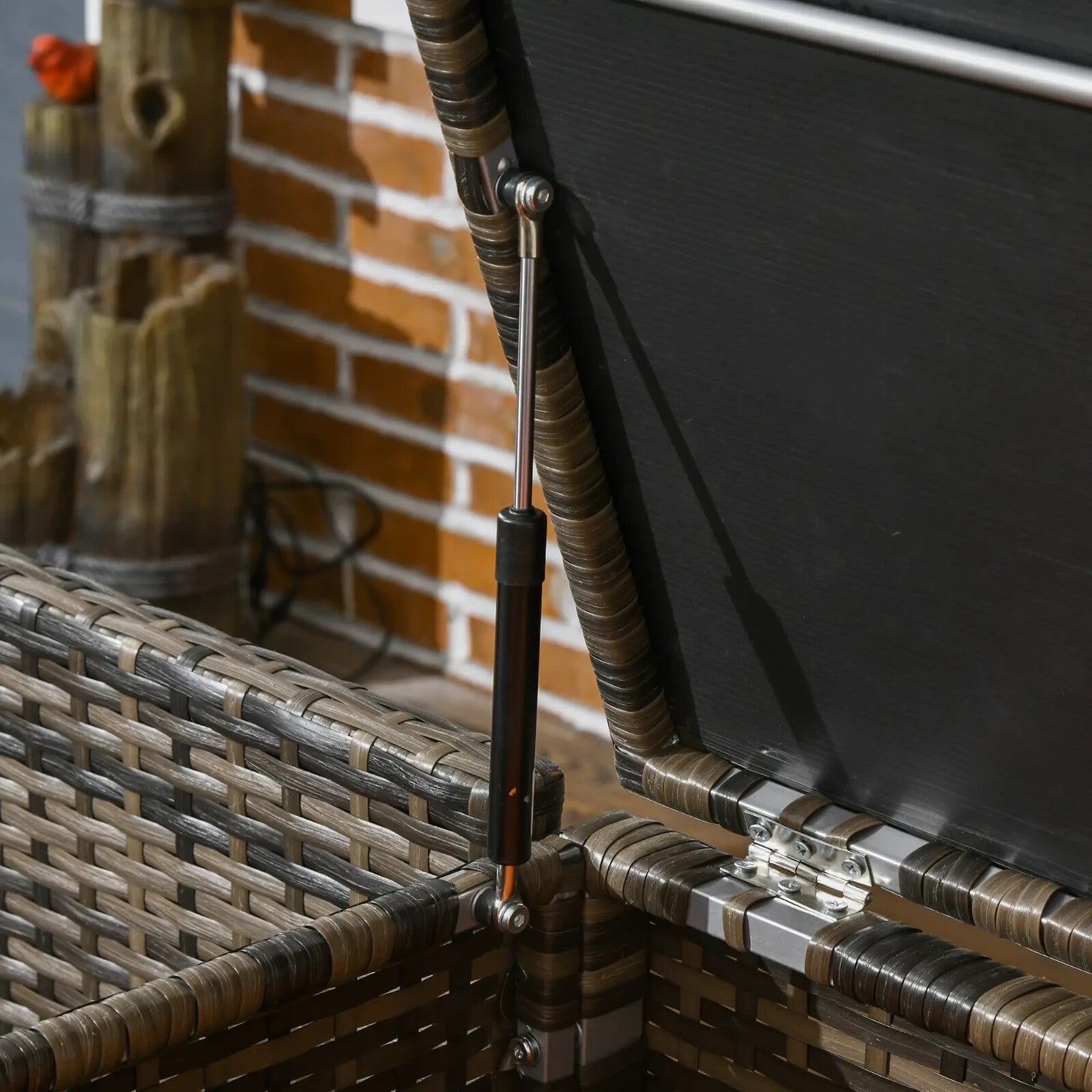 4 Piece Rattan Garden Furniture Set with Corner Sofa Loveseat Table and Cushions - Home and Garden Furniture Shop - rustic - furniture