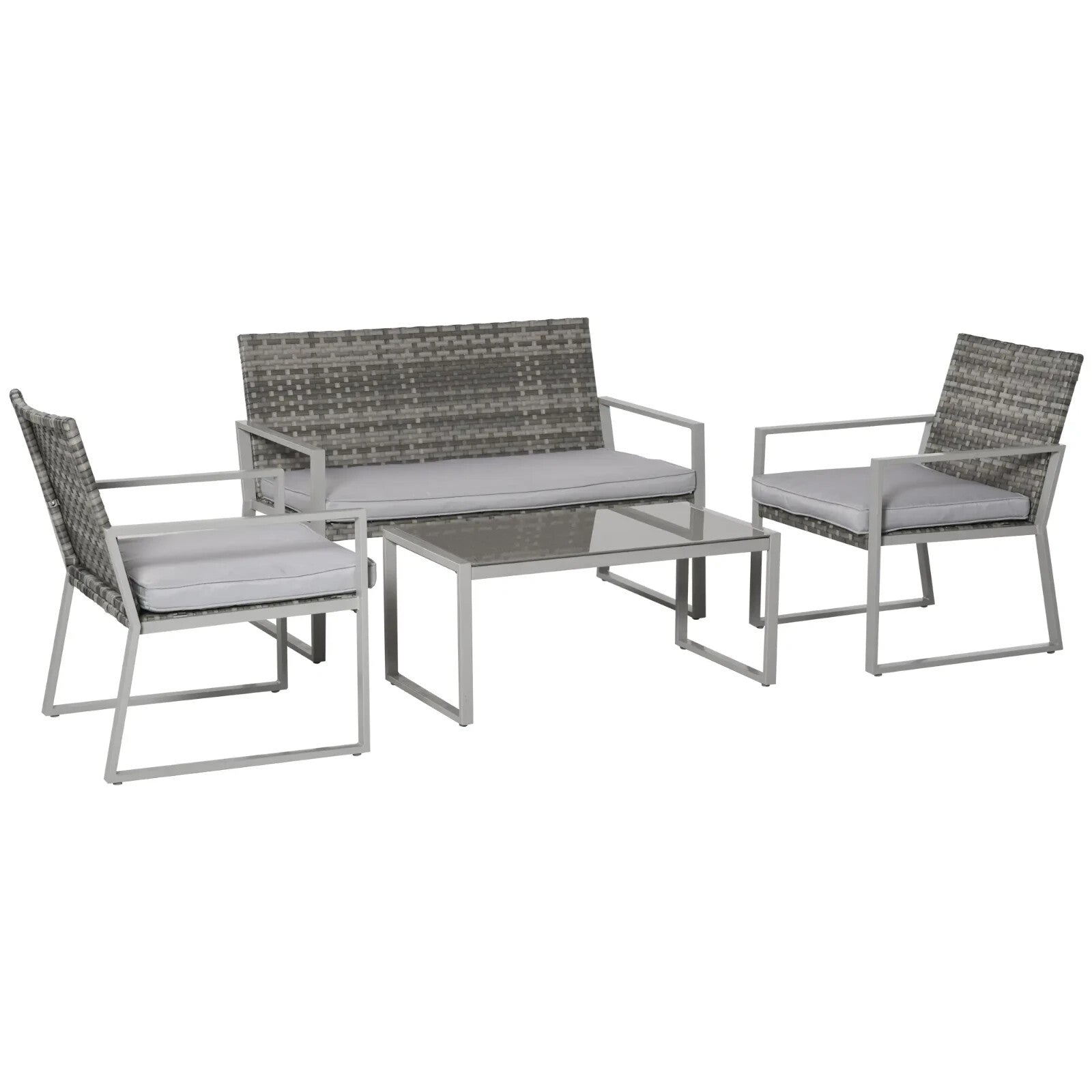 4 Piece Rattan Outdoor Garden Furniture Set w/ Seating for Patio or Conservatory - Home and Garden Furniture Shop - rustic - furniture