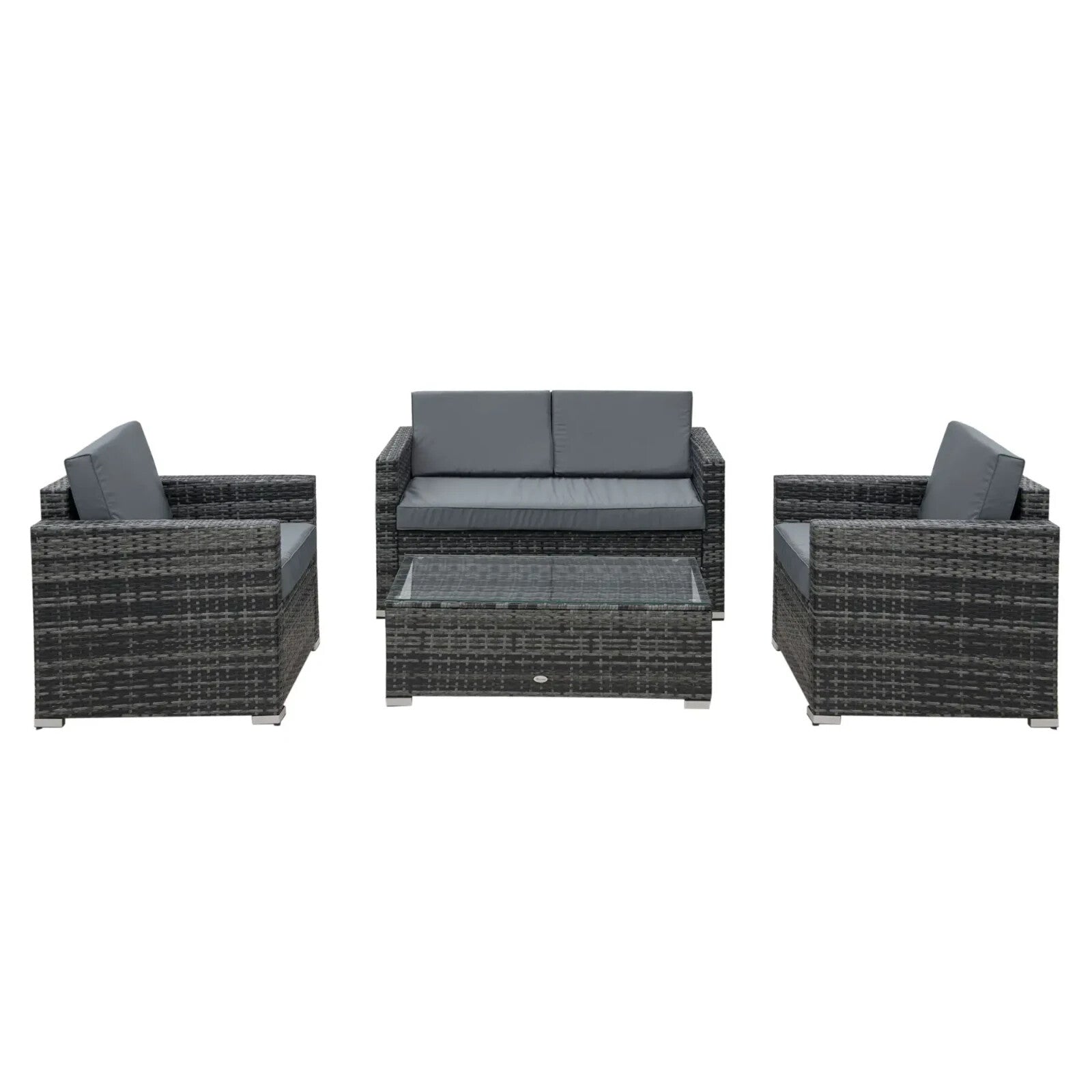 4 Piece Rattan Sofa Set with Chairs and Table Patio Wicker Garden Furniture Set - Home and Garden Furniture Shop - rustic - furniture