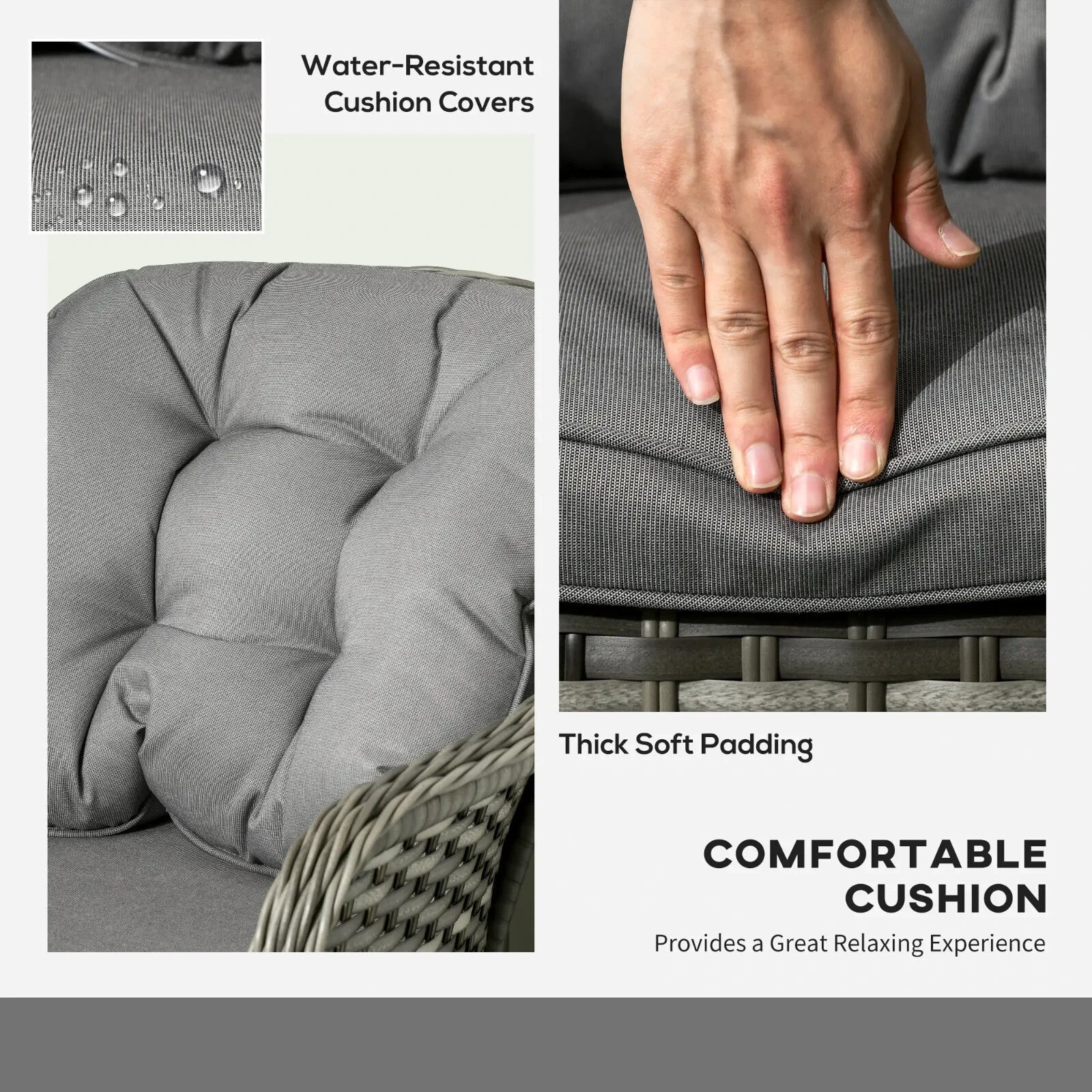 4 Piece Rattan Wicker Garden Sofa Set Outdoor Patio Furniture w/ Cushions Table - Home and Garden Furniture Shop - rustic - furniture