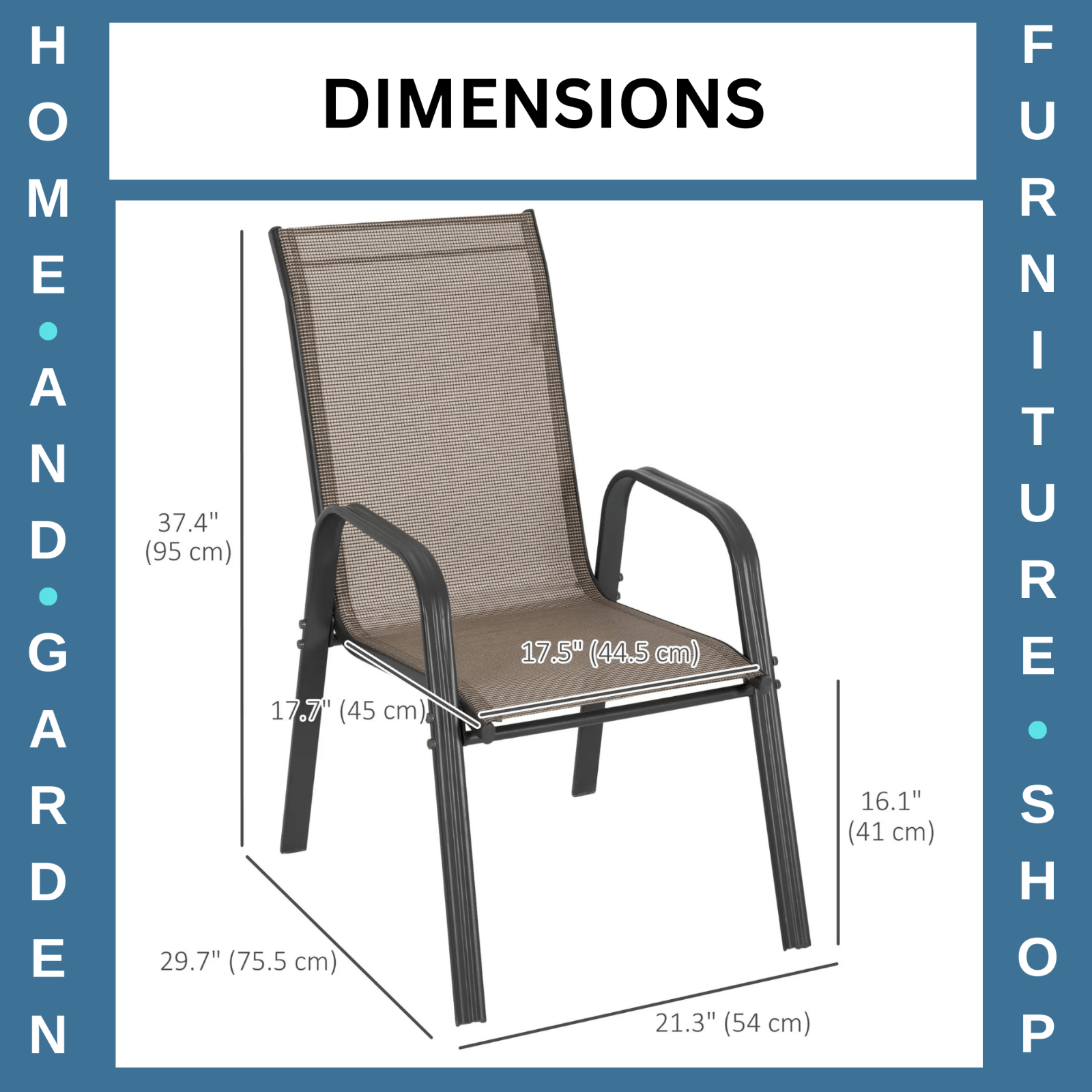 4 Piece Stackable Garden Dining Chairs Set Outdoor Patio Seating for Table Use - Home and Garden Furniture Shop - rustic - furniture