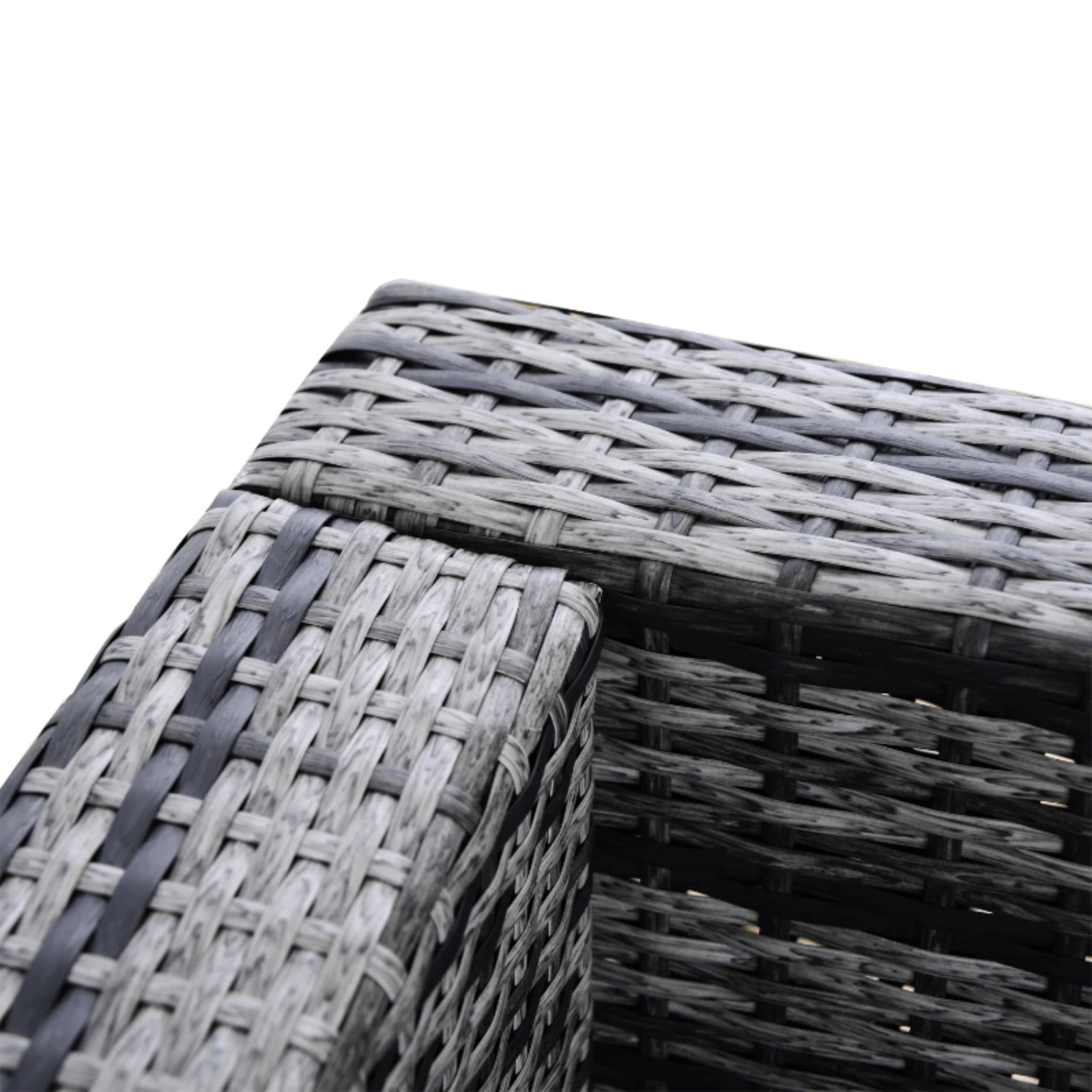 4 Pieces Rattan Sofa Set Chair Coffee Table Garden Wicker Patio Furniture Grey - Home and Garden Furniture Shop - rustic - furniture