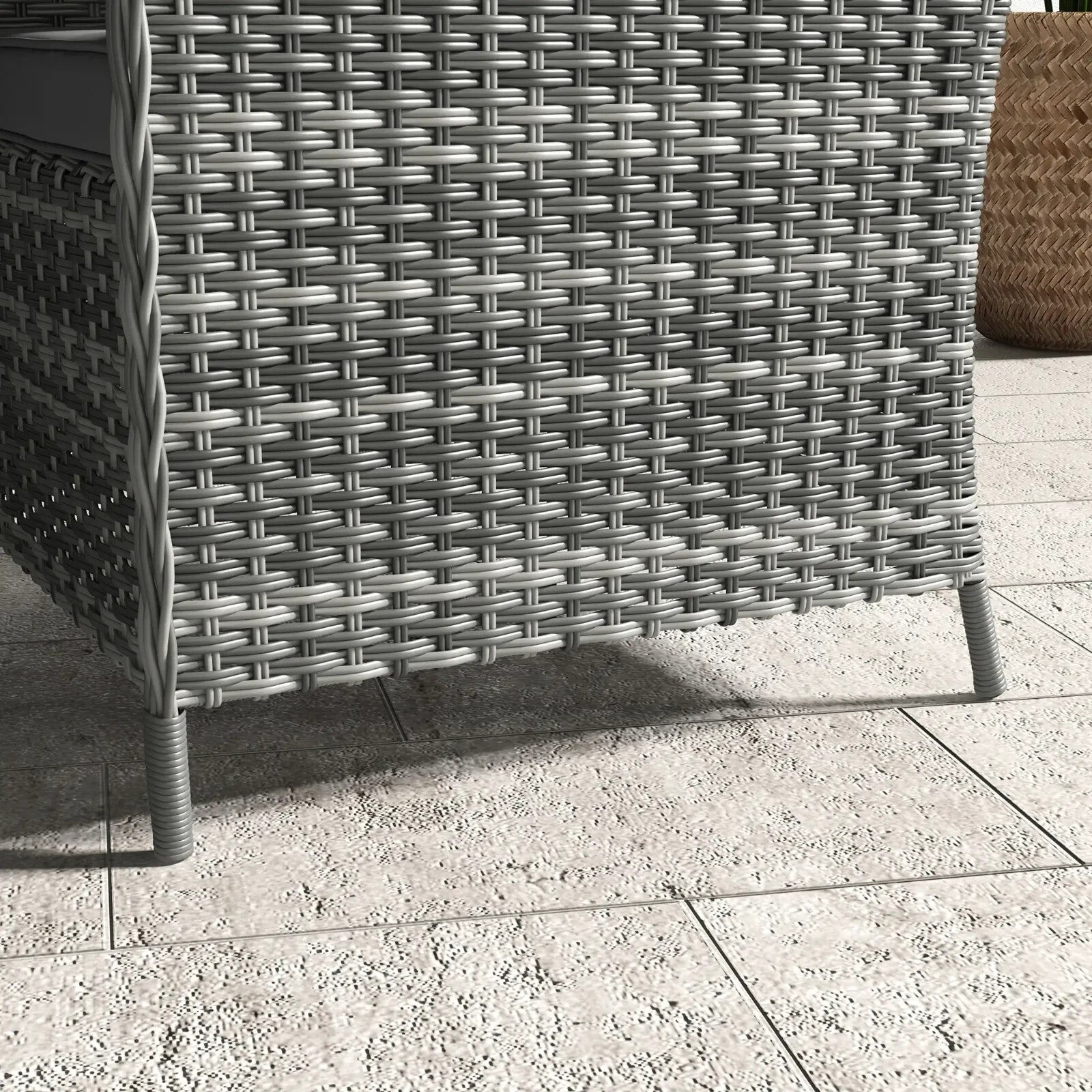 4 Seater Garden Dining Set Outdoor Furniture with Umbrella Cushion & Glass Table - Home and Garden Furniture Shop - rustic - furniture