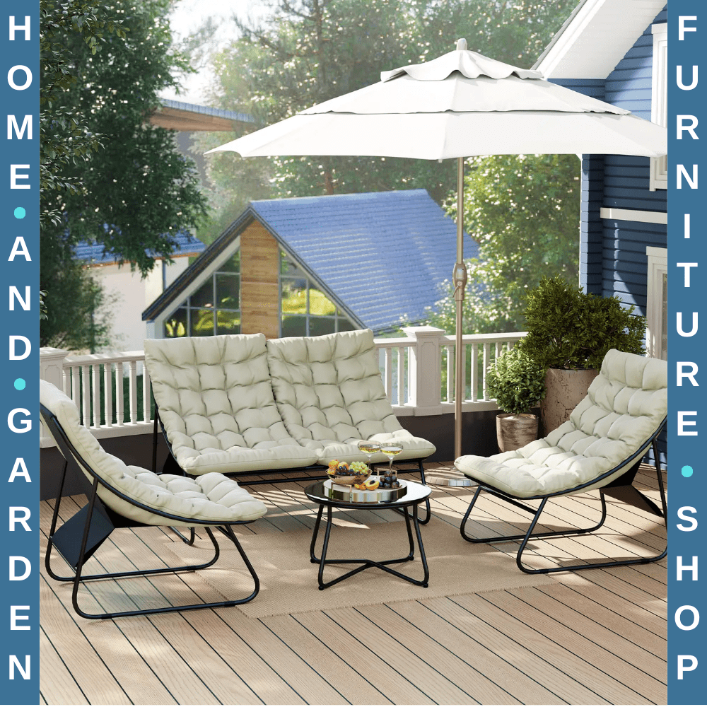 4 Seater Garden Furniture Set with Sofa Chairs and Coffee Table Outdoor Seating - Home and Garden Furniture Shop - rustic - furniture