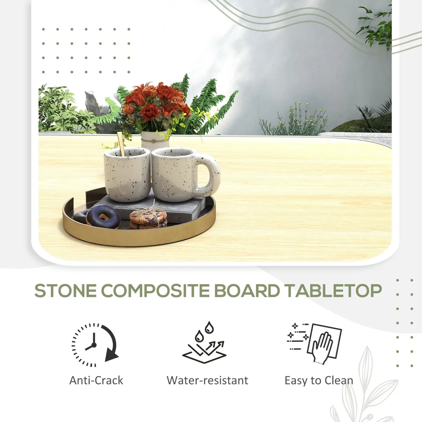 4 - Seater Rattan Dining Set with Cushions and Space - saving Design for Garden Grey - Home and Garden Furniture Shop - rustic - furniture