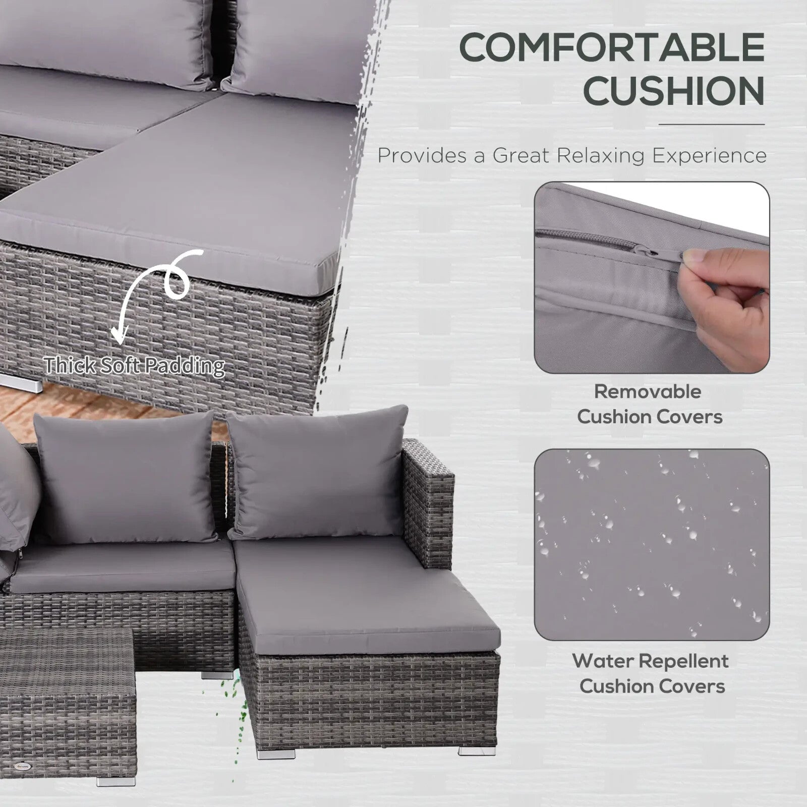 4 Seater Rattan Garden Furniture Set Outdoor Patio Table and Chairs PE Wicker - Home and Garden Furniture Shop - rustic - furniture