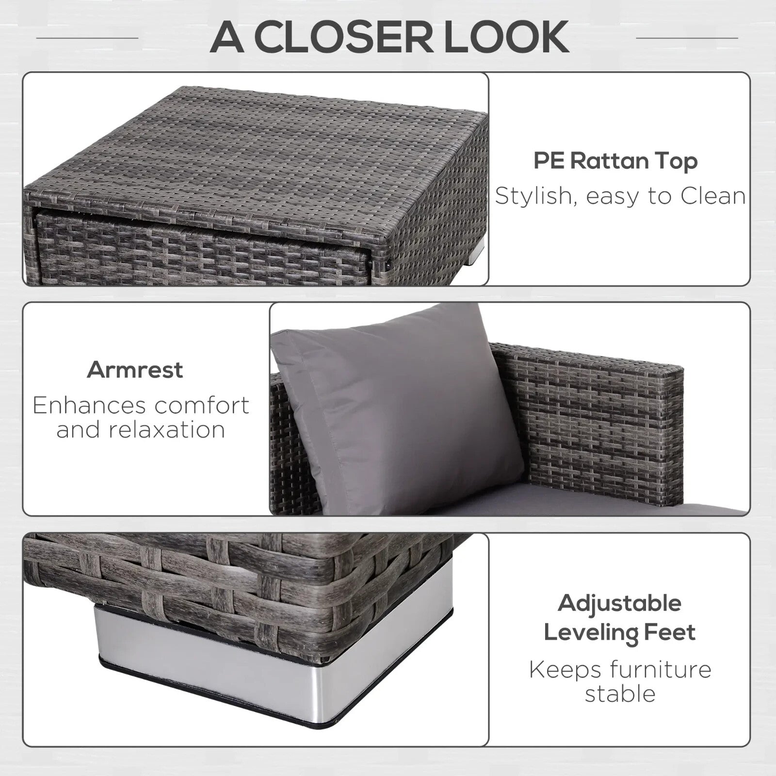 4 Seater Rattan Garden Furniture Set Outdoor Patio Table and Chairs PE Wicker - Home and Garden Furniture Shop - rustic - furniture