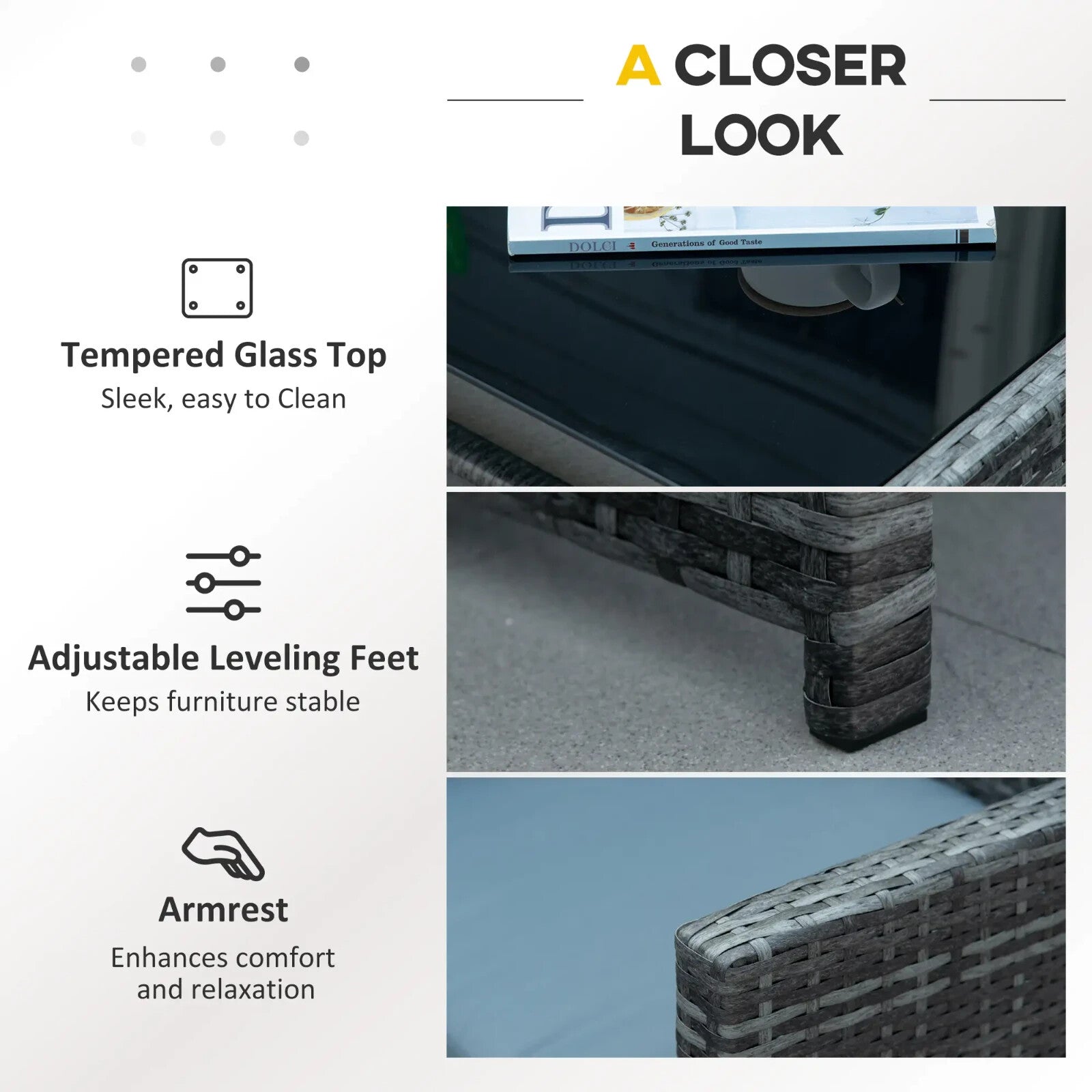 4 Seater Rattan Garden Furniture Set with Table and Chairs for Patio or Outdoor - Home and Garden Furniture Shop - rustic - furniture