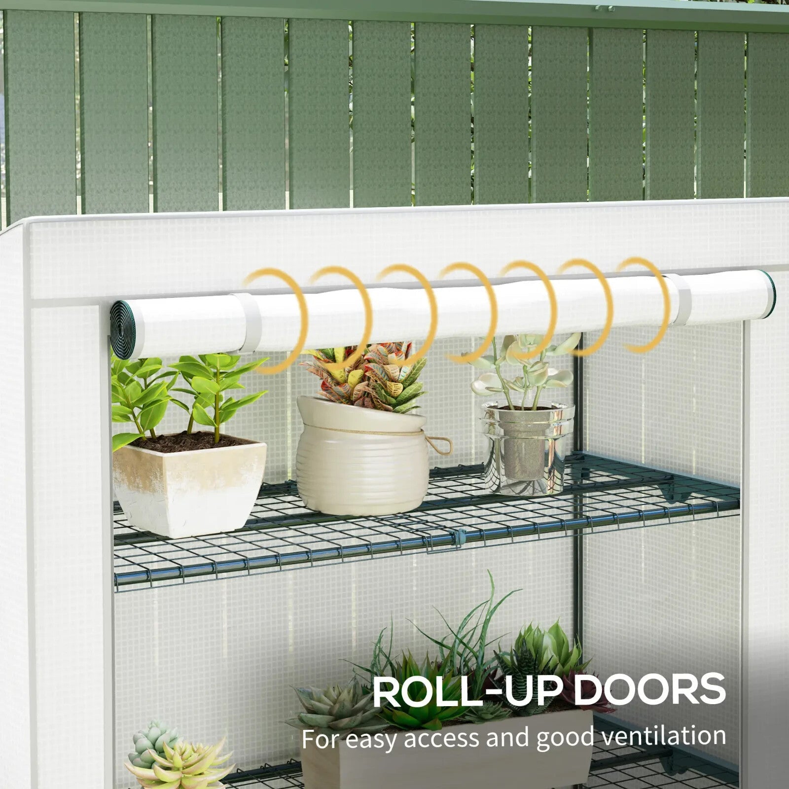 4 - Tier Lean - to Mini Greenhouse with Reinforced PE Cover Compact Plant Shelter - Home and Garden Furniture Shop - rustic - furniture