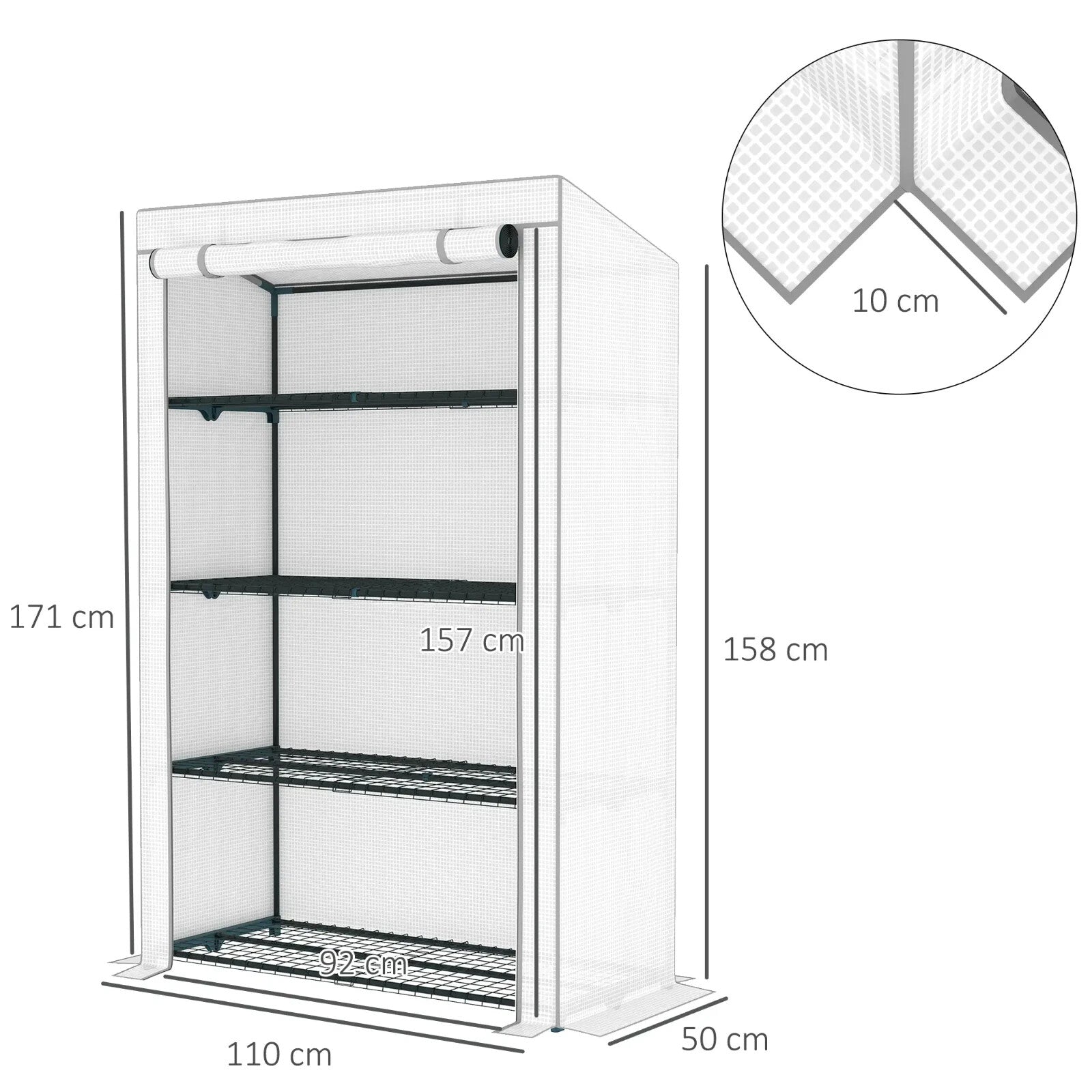4 - Tier Lean - to Mini Greenhouse with Reinforced PE Cover Compact Plant Shelter - Home and Garden Furniture Shop - rustic - furniture