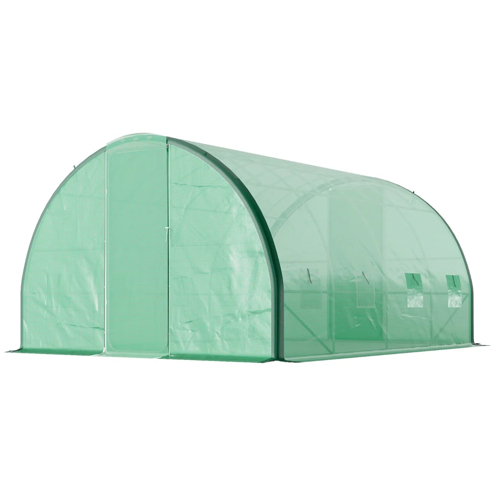 4 x 3 m Walk In Polytunnel Greenhouse with Doors Mesh Windows Tunnel Grow House - Home and Garden Furniture Shop - rustic - furniture