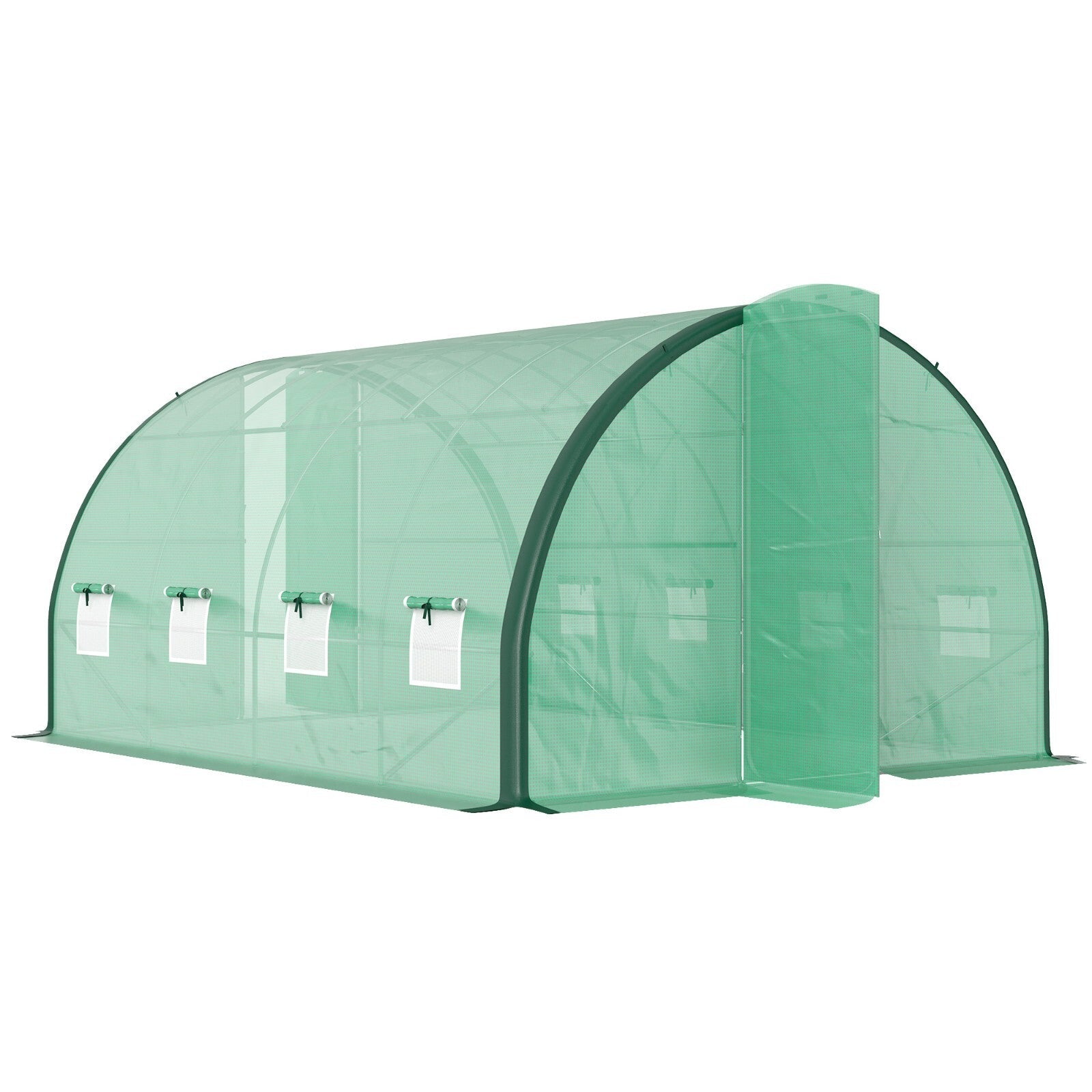 4 x 3 m Walk In Polytunnel Greenhouse with Doors Mesh Windows Tunnel Grow House - Home and Garden Furniture Shop - rustic - furniture