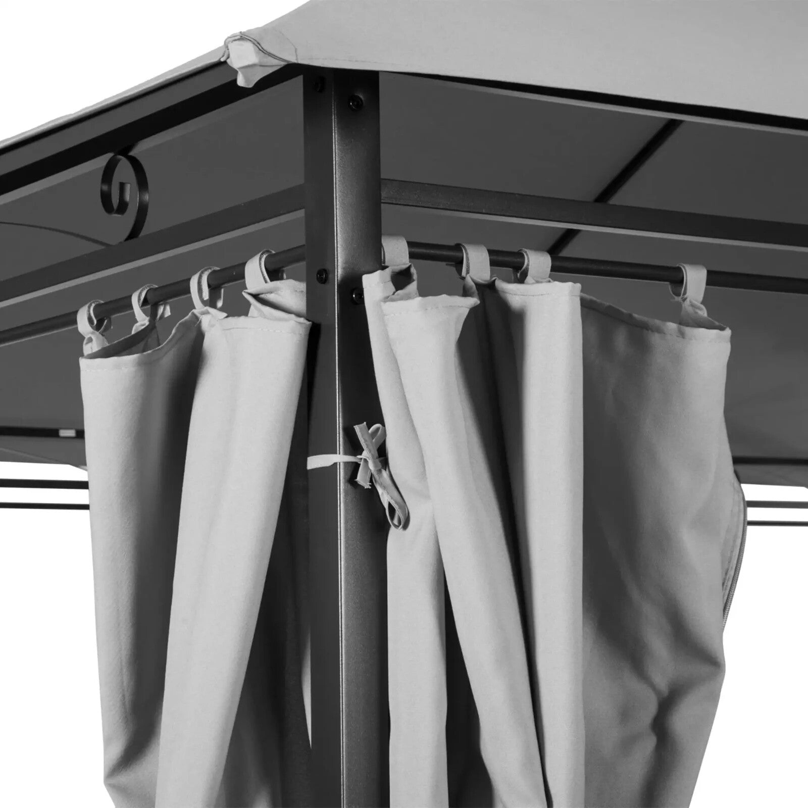 4 x 3m Metal Garden Gazebo with Curtain and Sidewalls Patio Party Canopy Shelter - Home and Garden Furniture Shop - rustic - furniture