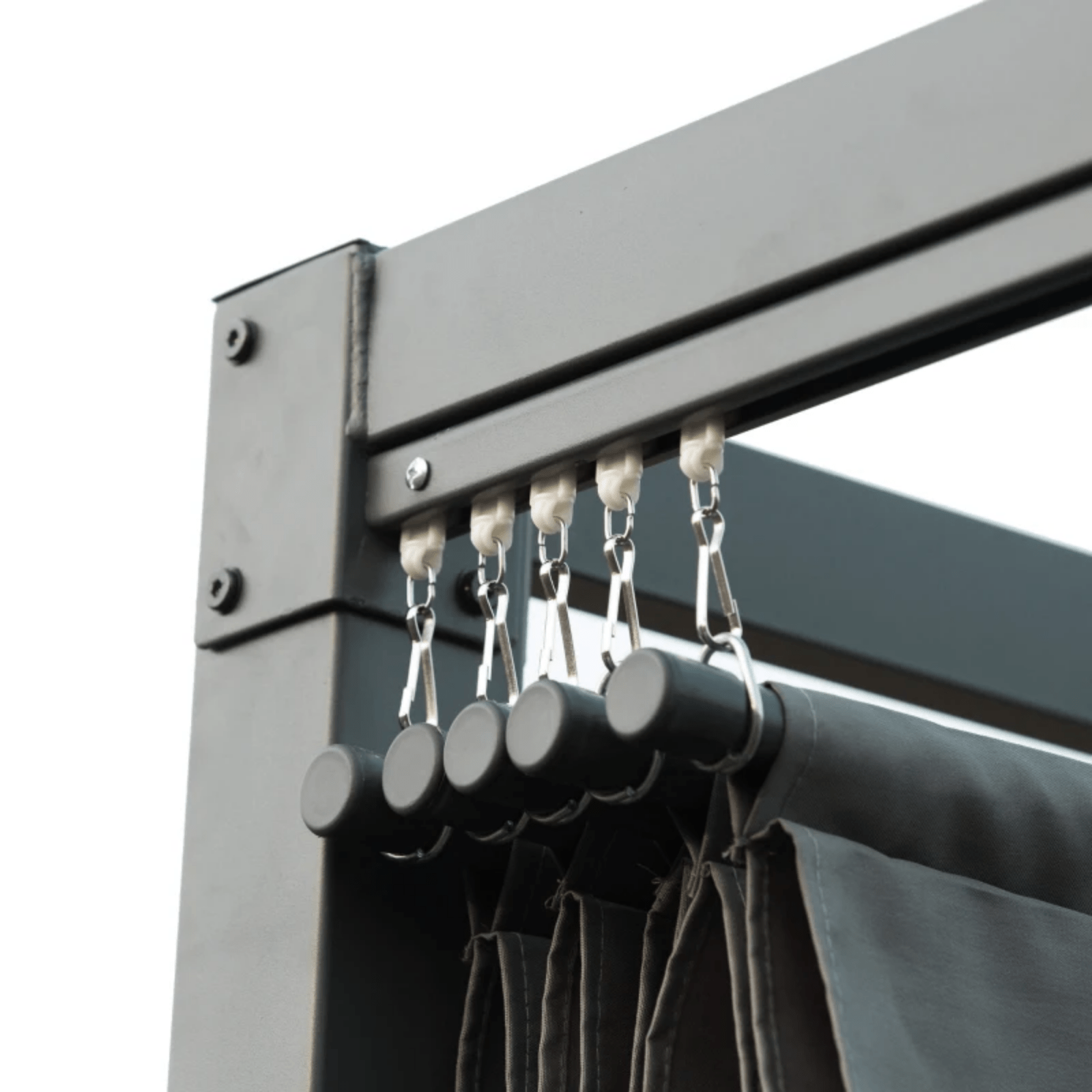 4 x 3m Metal Pergola Garden Gazebo Patio Set Sun Shelter Retractable Canopy Grey - Home and Garden Furniture Shop - rustic - furniture